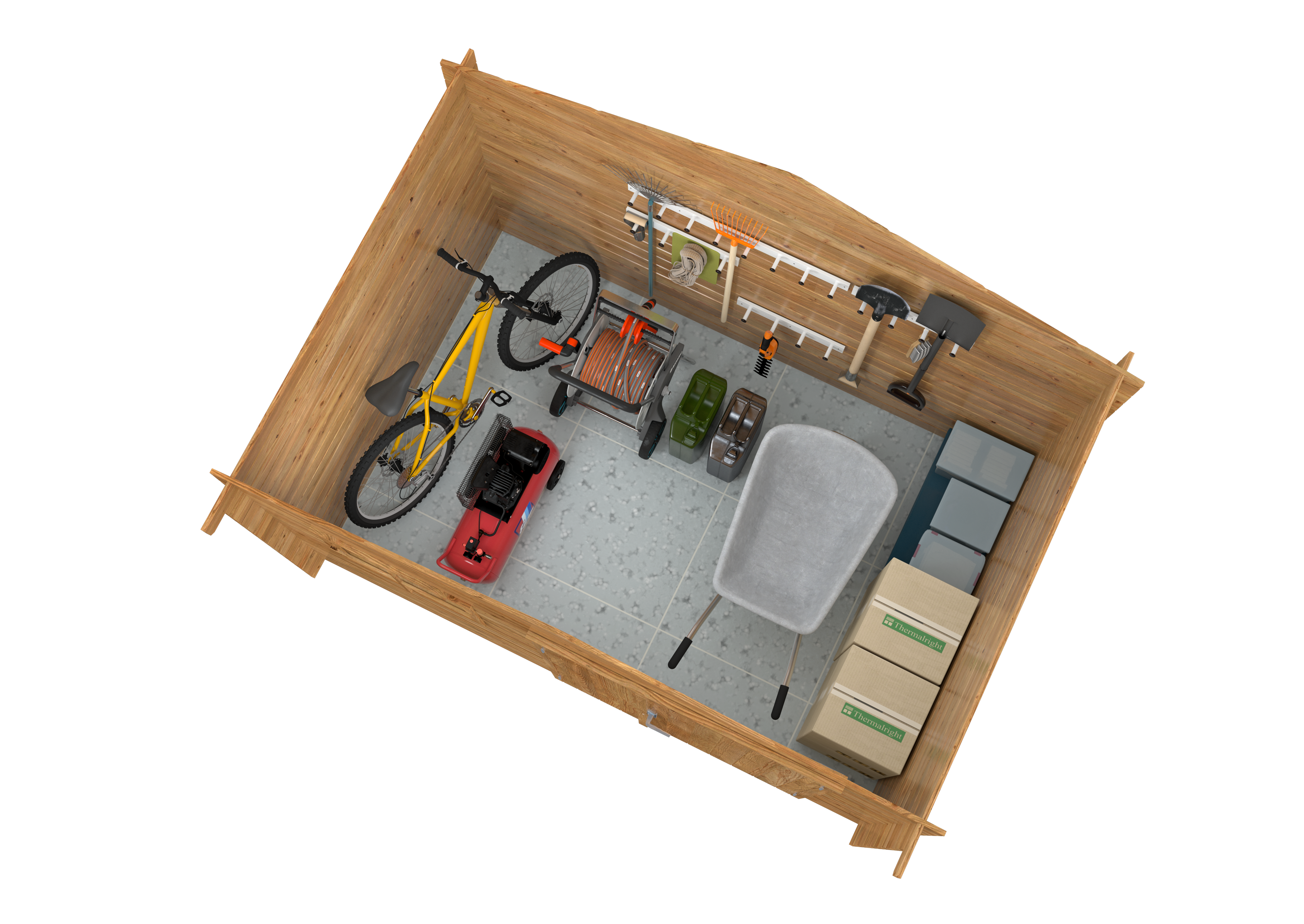 Abri de jardin bois WHITEWOOD Pablo 3 traité autoclave Ep.19 mm, 6.7 m² - 4