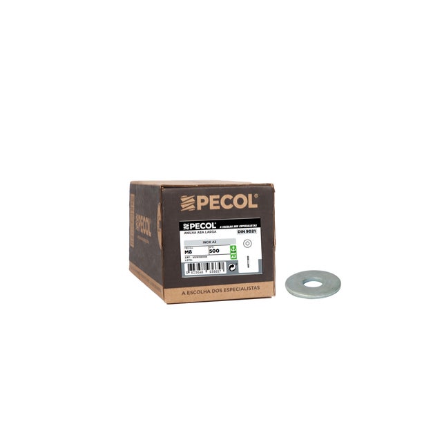 ANILHA DIN9021/ISO7093 M8 INOX A2 500un