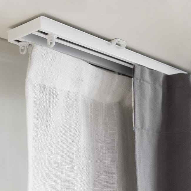 Kit de rail à rideaux aluminium Magleva 2L blanc, 200 cm | Leroy Merlin