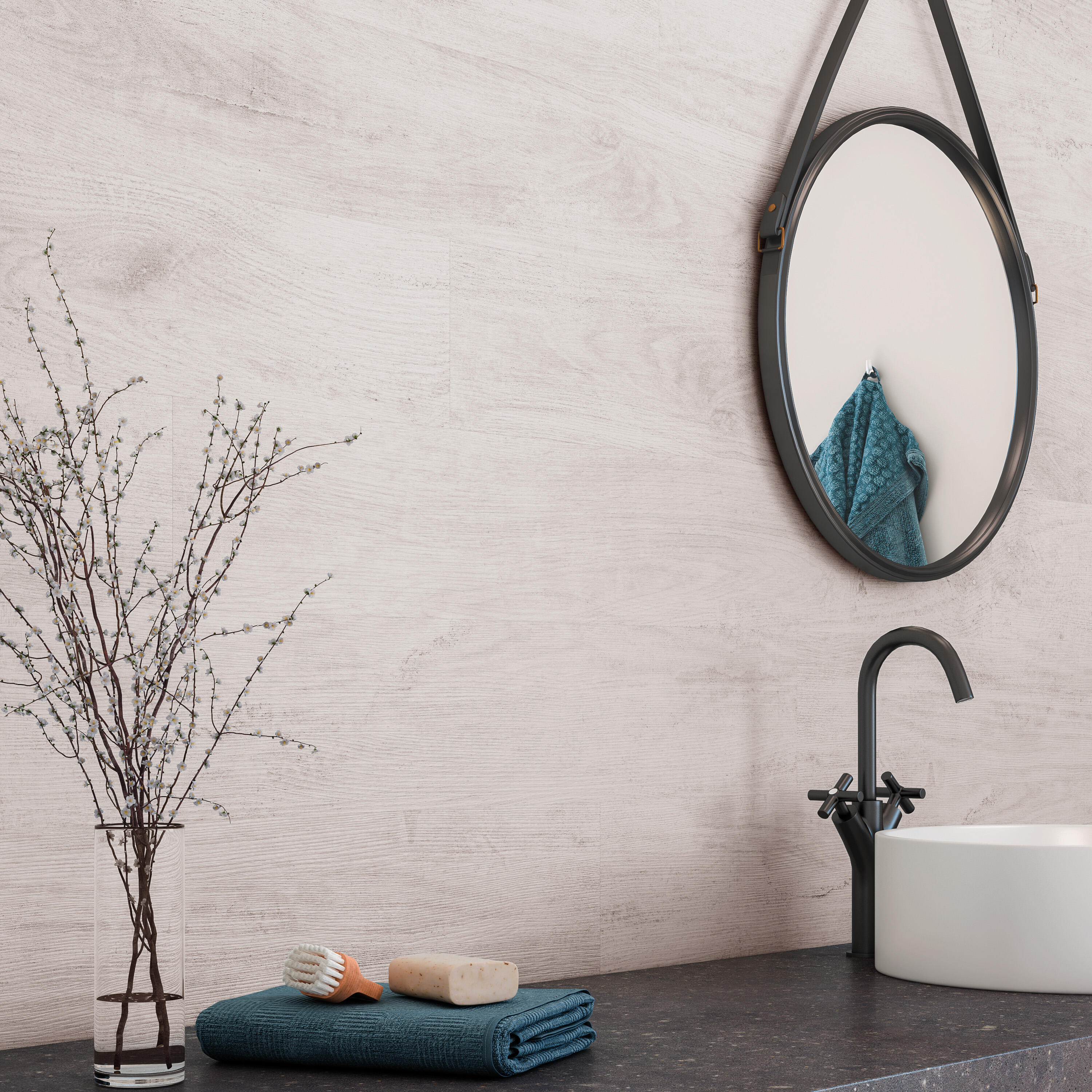 Revestimiento de pared de pvc artens bali blanco color blanco 120x16.7cm
