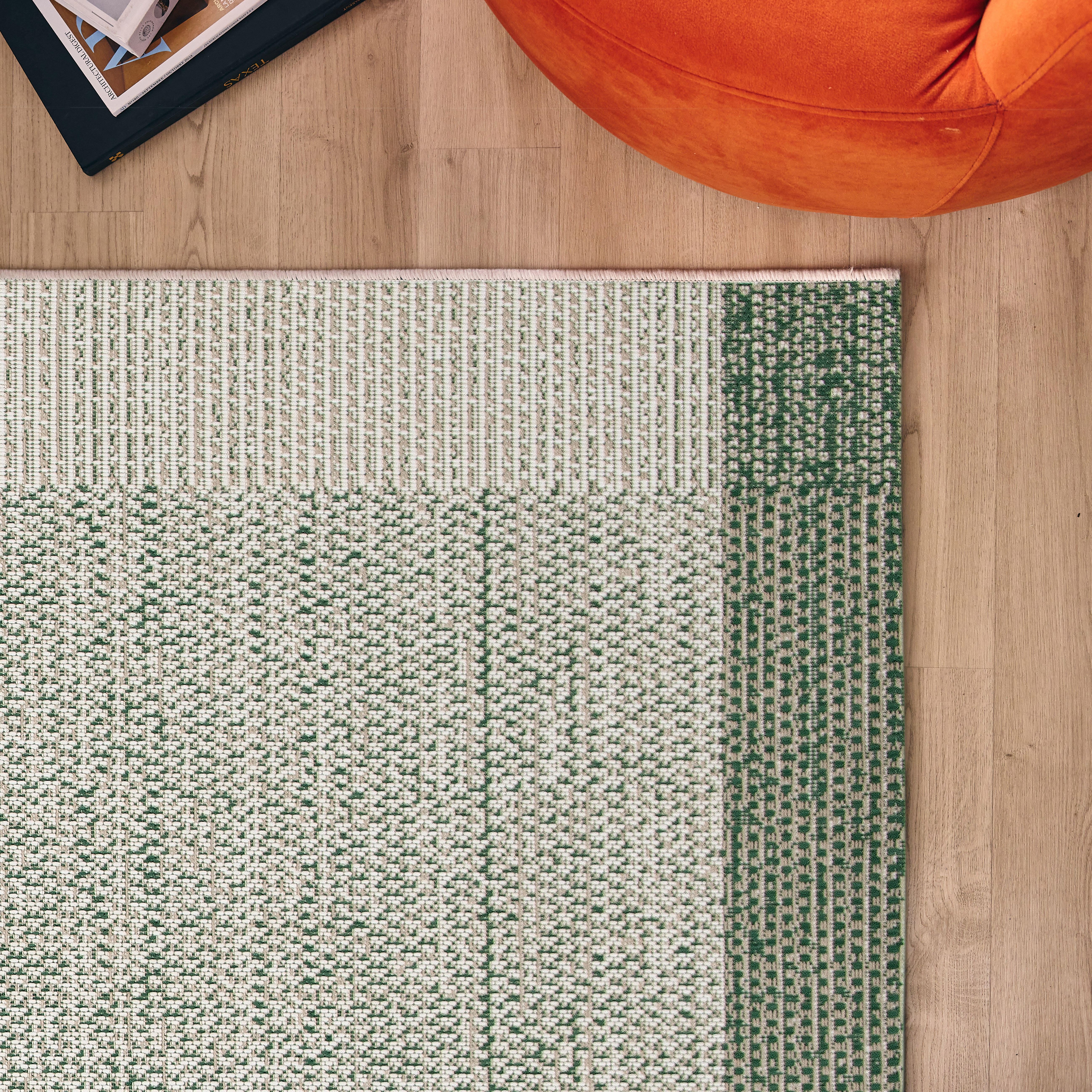 Alfombra polipropileno July exterior/interior 160x230cm tejido plano  liso verde cactus - 6