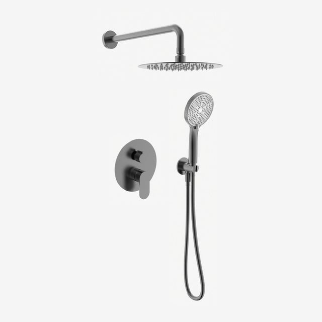 CONJUNTO DE DUCHA EMPOTRADO MONOMANDO RONDO PVD METAL GUN