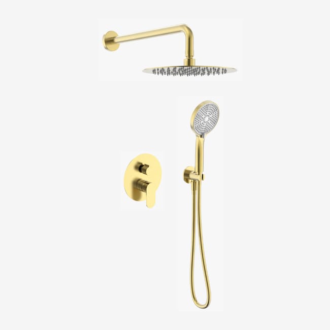 CONJUNTO DE DUCHA MONOMANDO EMPOTRADO RONDO PVD ORO - 1