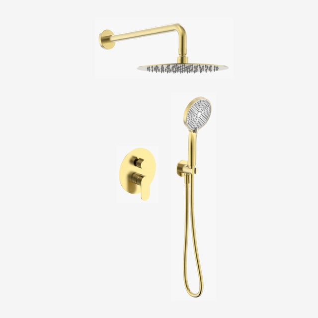 CONJUNTO DE DUCHA MONOMANDO EMPOTRADO RONDO PVD ORO