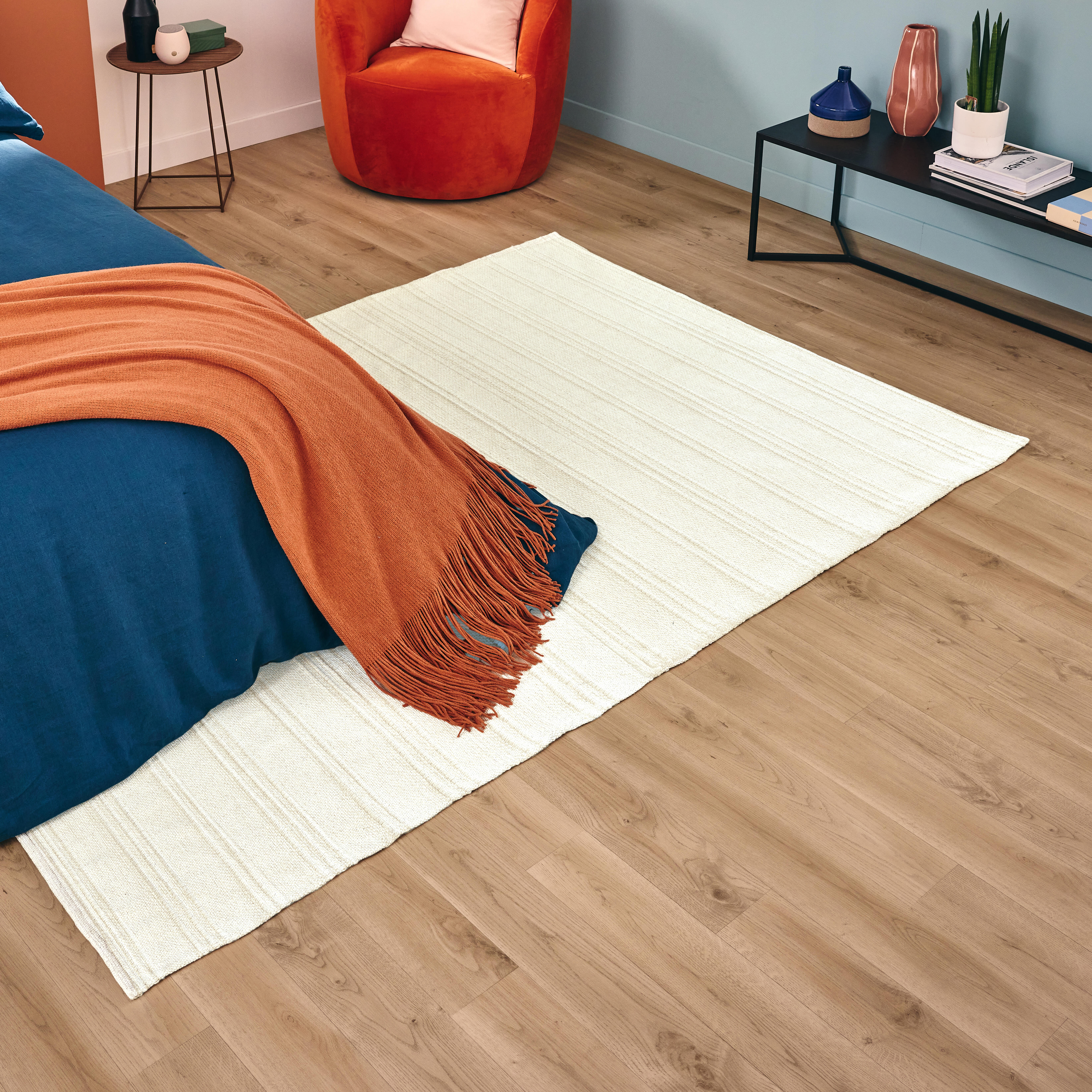 Alfombra algodón Cotty 160x230cm tejido plano  liso beige paper - 17