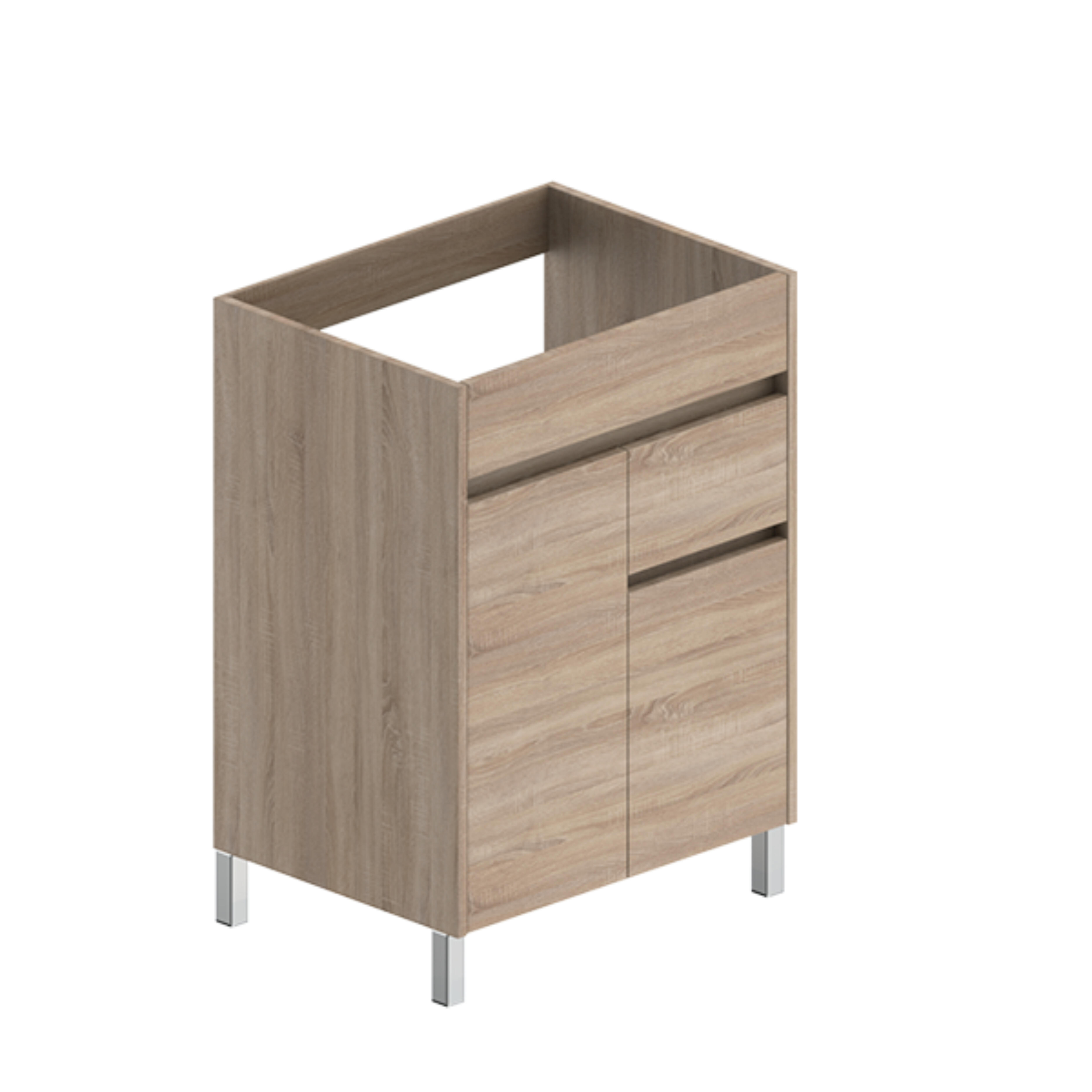 MUEBLE DE BAÑO LONDRES ROBLE 60X45CM 2 PUERTAS Y 1 CAJON - 2