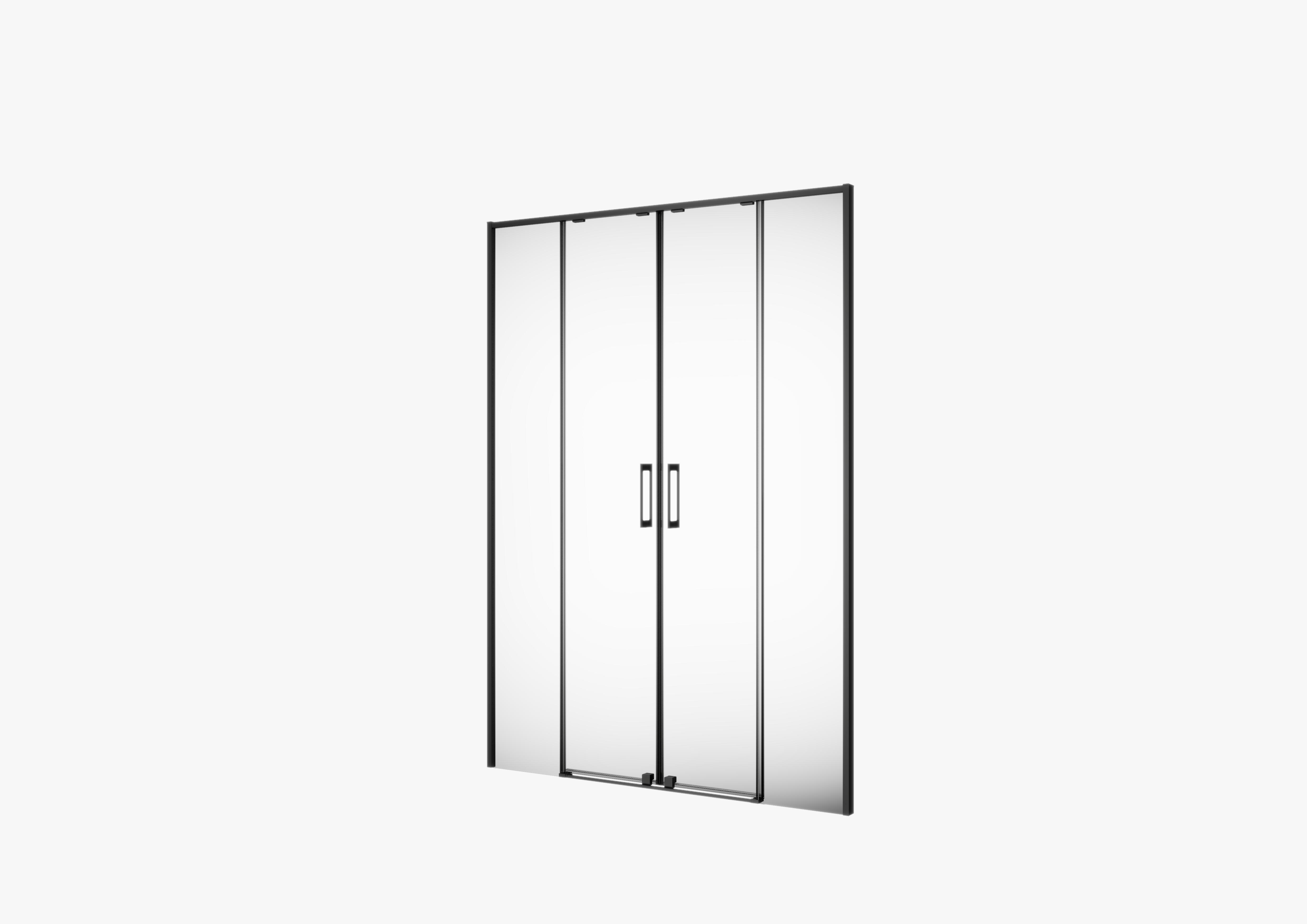 MAMPARA DE DUCHA 2 PUERTAS FRONTAL CORREDERA TEKA INCA SLIM 170CM NEGRO - 3