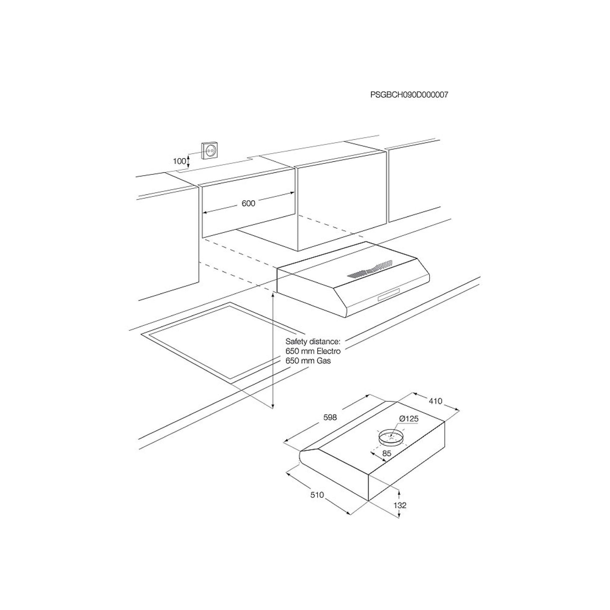 Hotte box L59.8 cm ELECTROLUX EFU216S gris / argent - 4