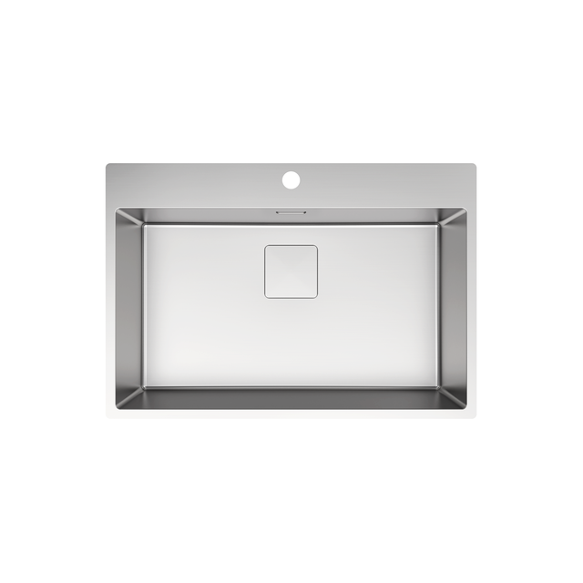Lavello sopratop 1 vasca in inox argento DELINIA Michigan Loft L L 75 x L 51.5 cm
