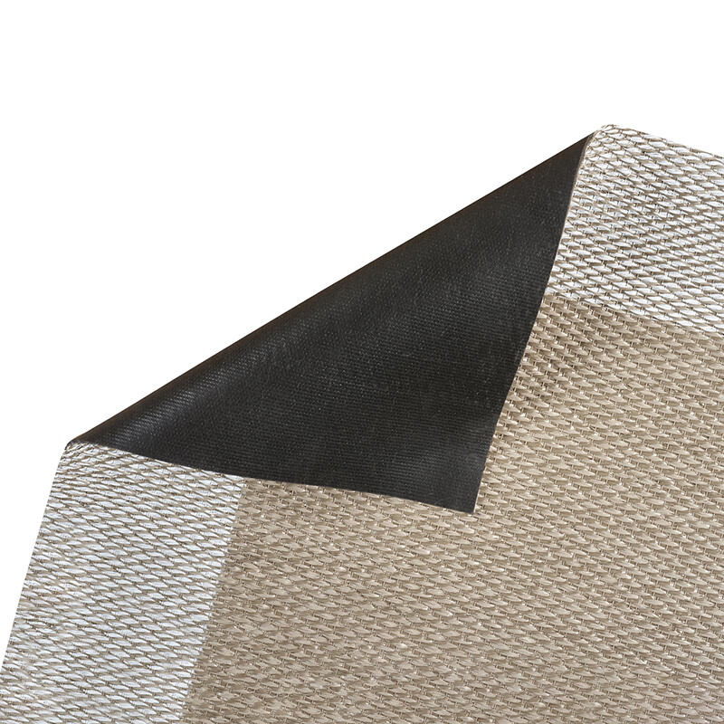 Alfombra pvc Sisaltouch exterior/interior 140x200cm tejido plano base antideslizante liso topo - blanco - 5