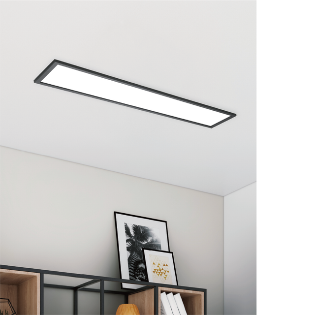 Panneau LED Anvik 119.5 x 29.5 cm 4000 Lm blanc chaud/neutre/froid INSPIRE noir