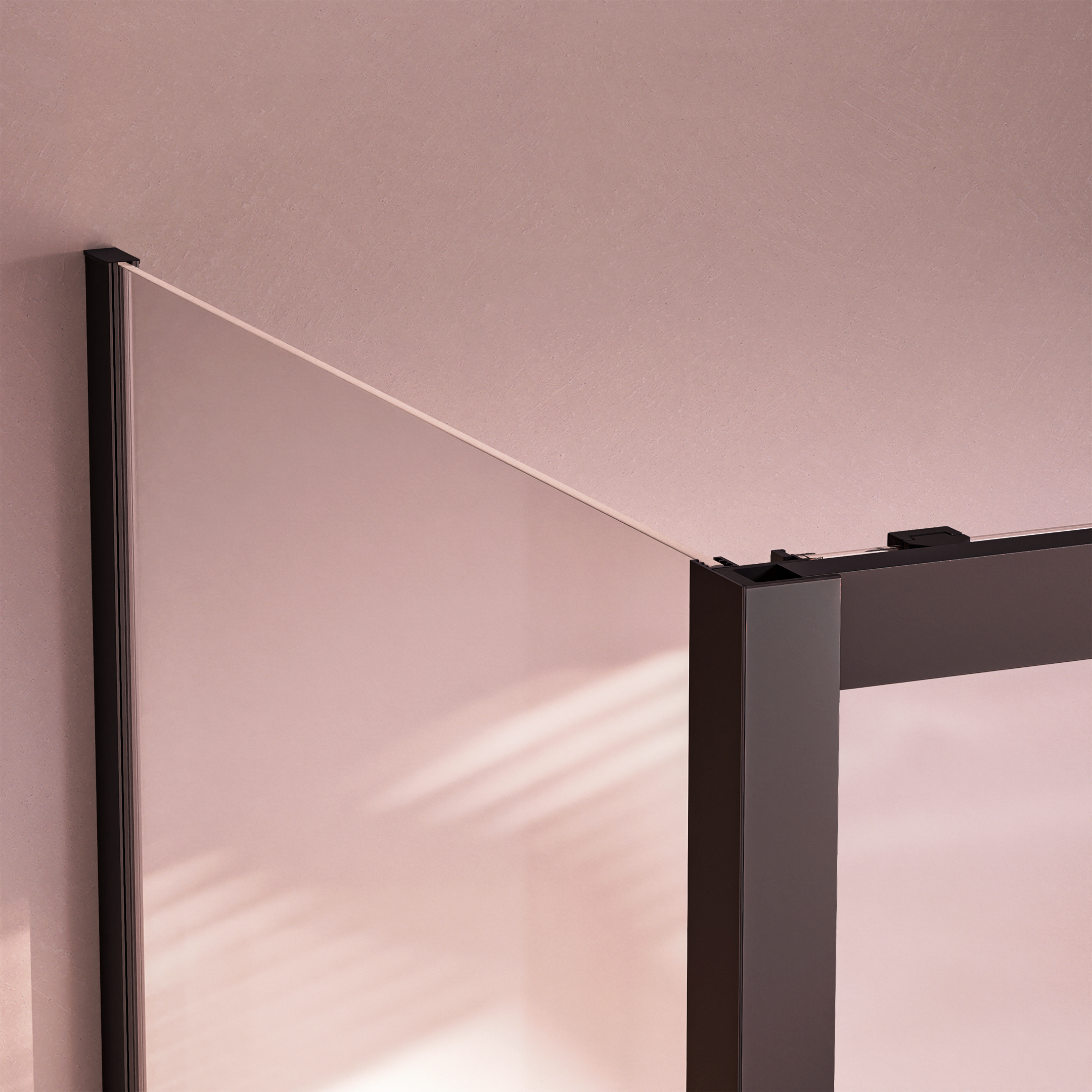 Mampara lateral fijo transparente Trend perfil negro 80x195 cm 6mm - 6