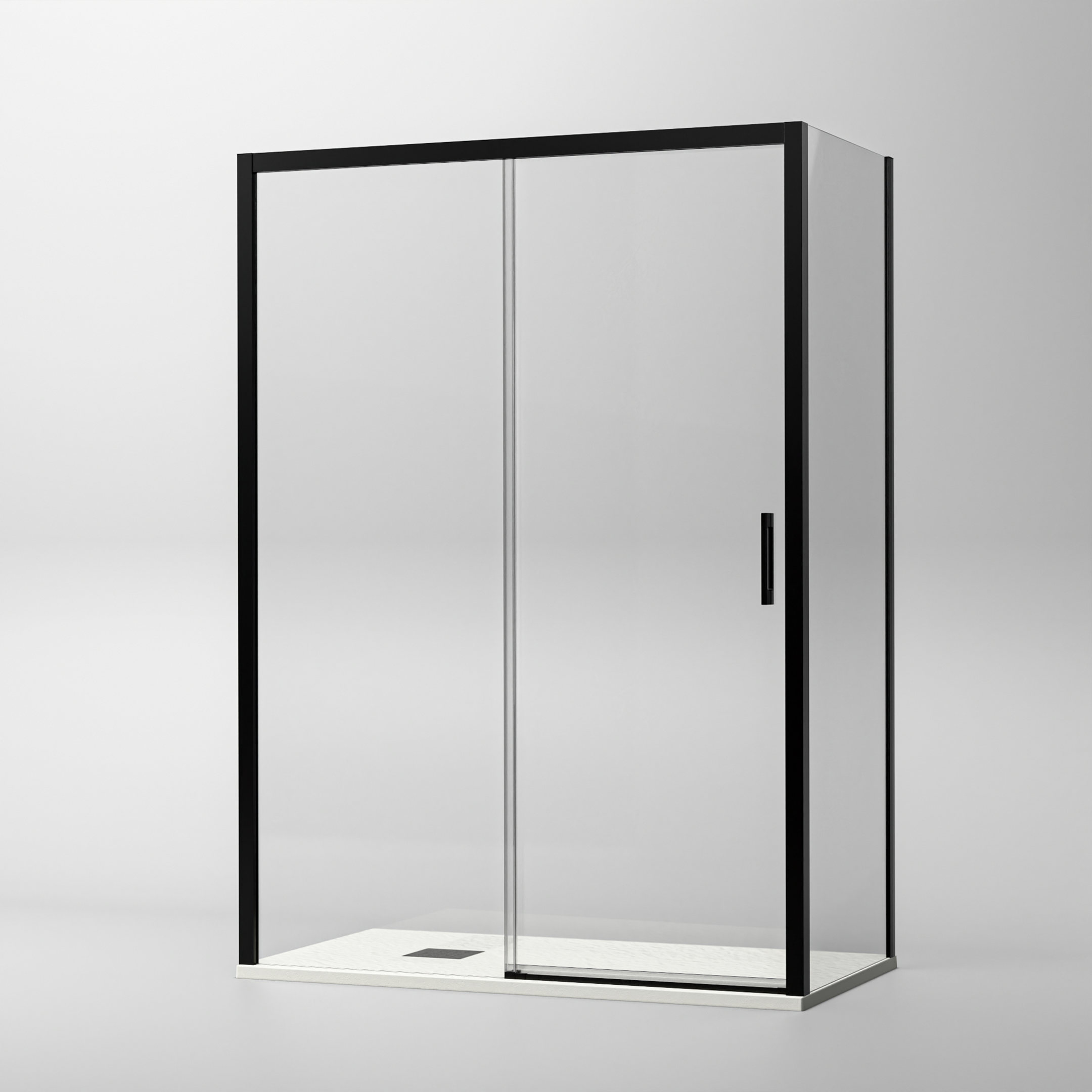 Mampara lateral fijo transparente Trend perfil negro 80x195 cm 6mm - 2