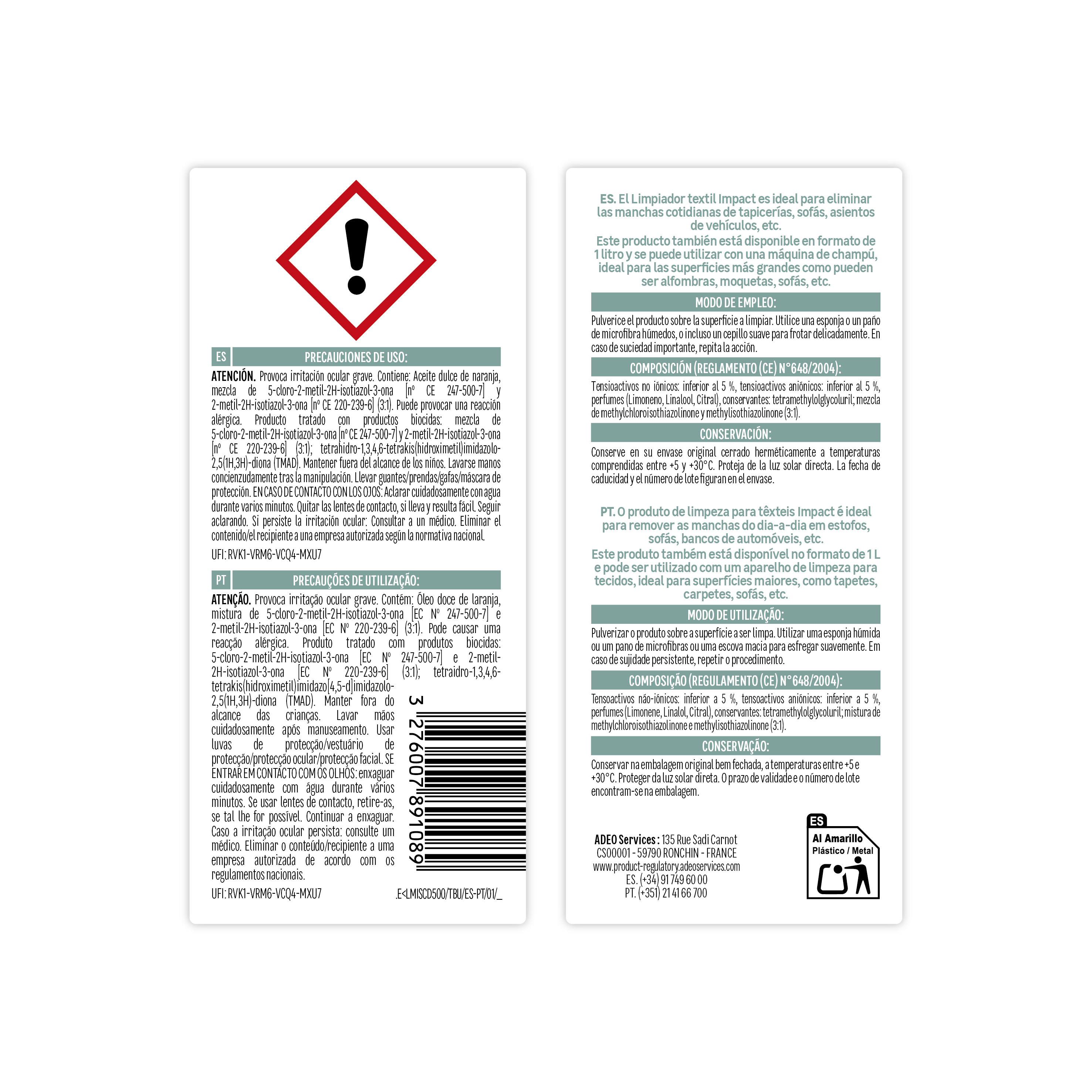 Limpa e tira nódoas de tecidos e tapetes 500 ml Impact - 4