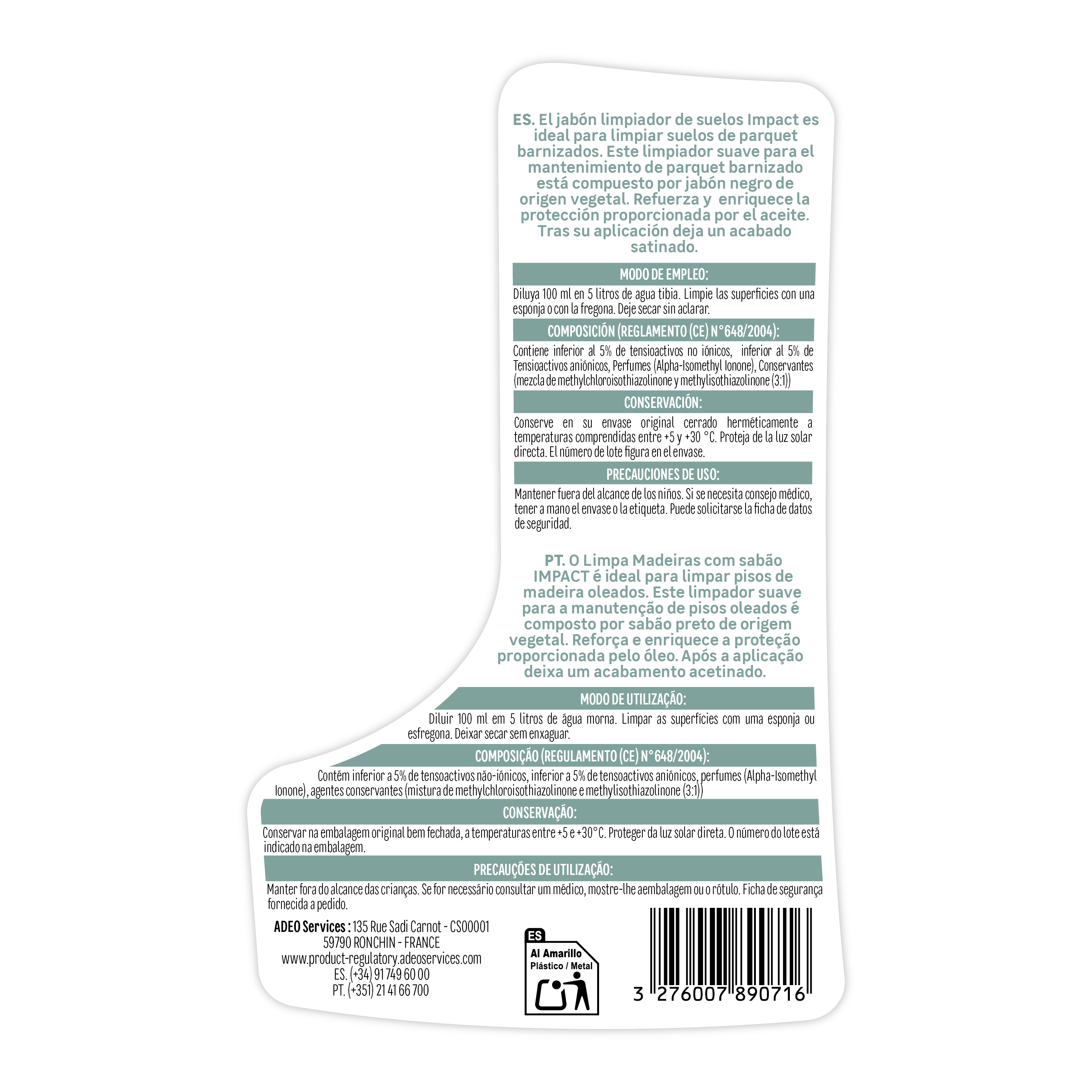 Jabón limpiador para suelos de parquet IMPACT 1l - 3