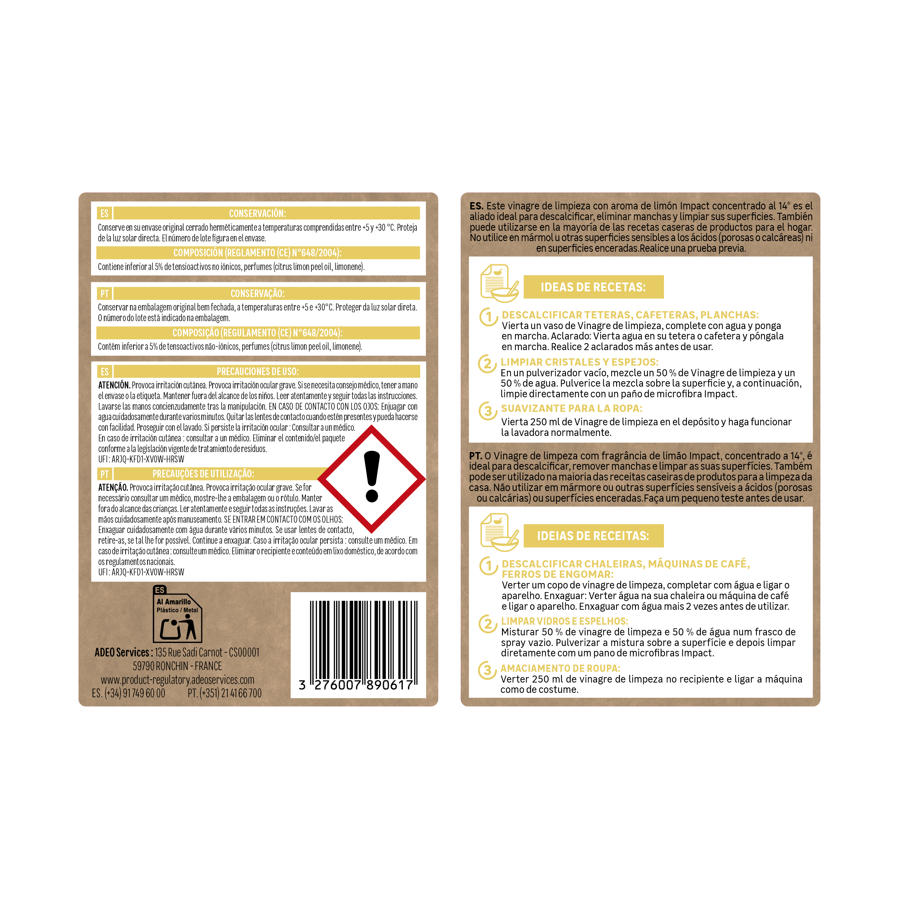 Vinagre blanco 14% limón IMPACT 1L - 4