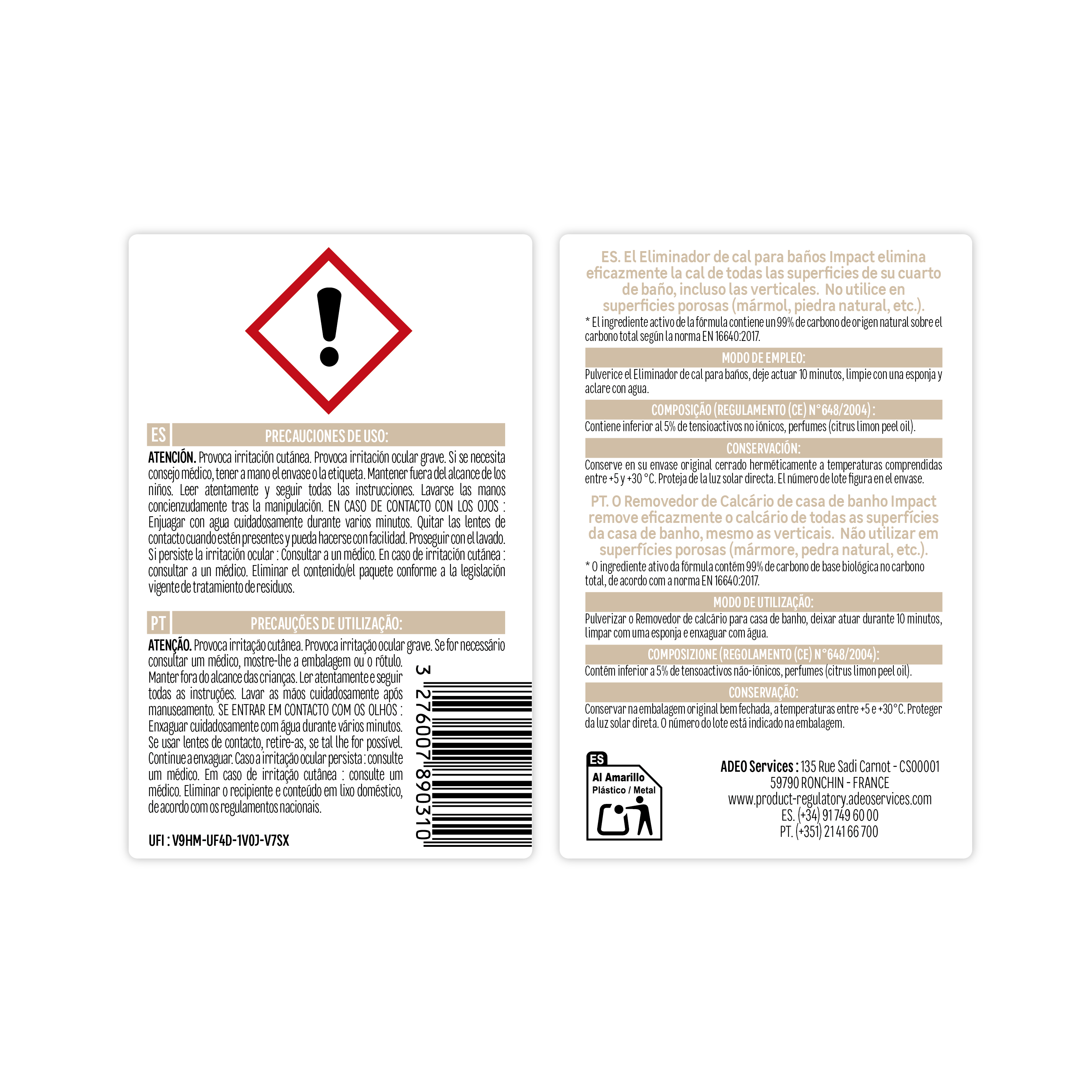 Limpiador desincrustante natural baño IMPACT 500ml - 5