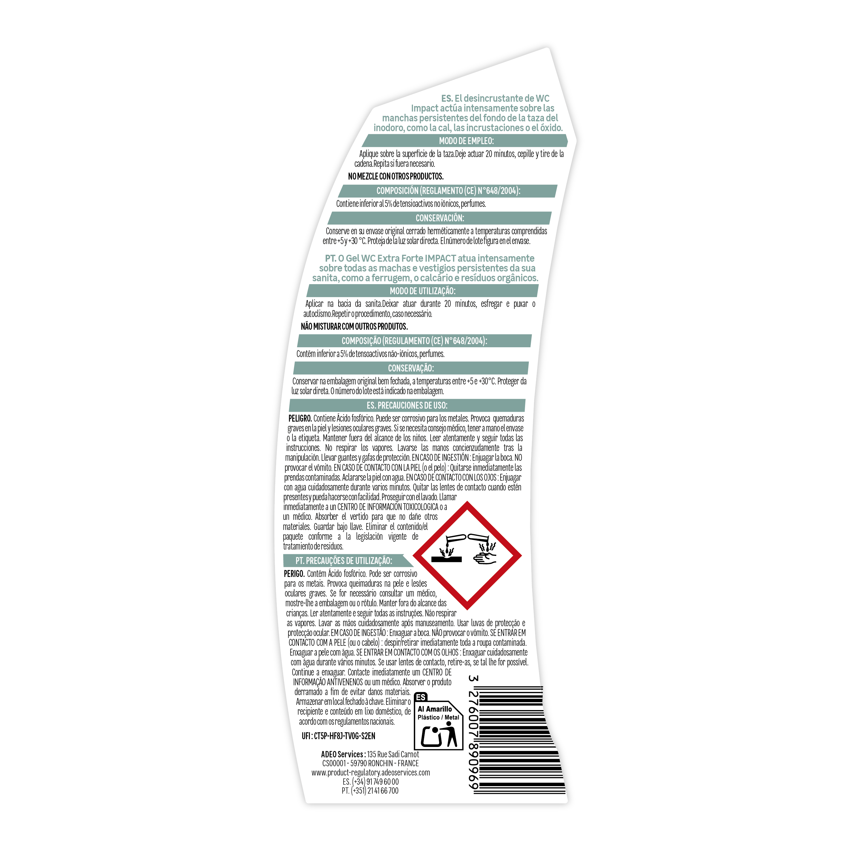 Gel abrasivo WC extra forte 0,75 L Impact - 4