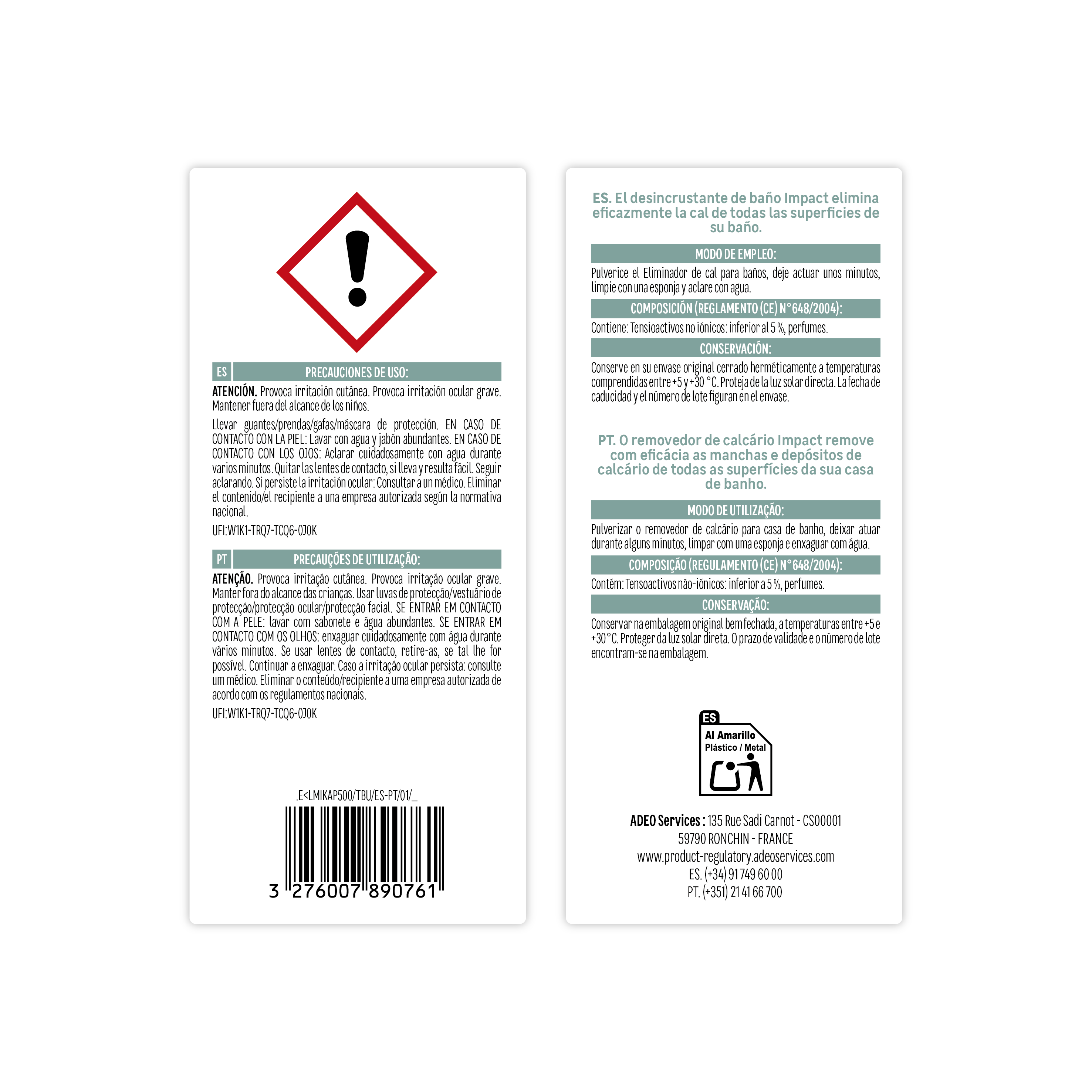 Pack de 2 limpiadores para cocinas + baños IMPACT 500ml - 3