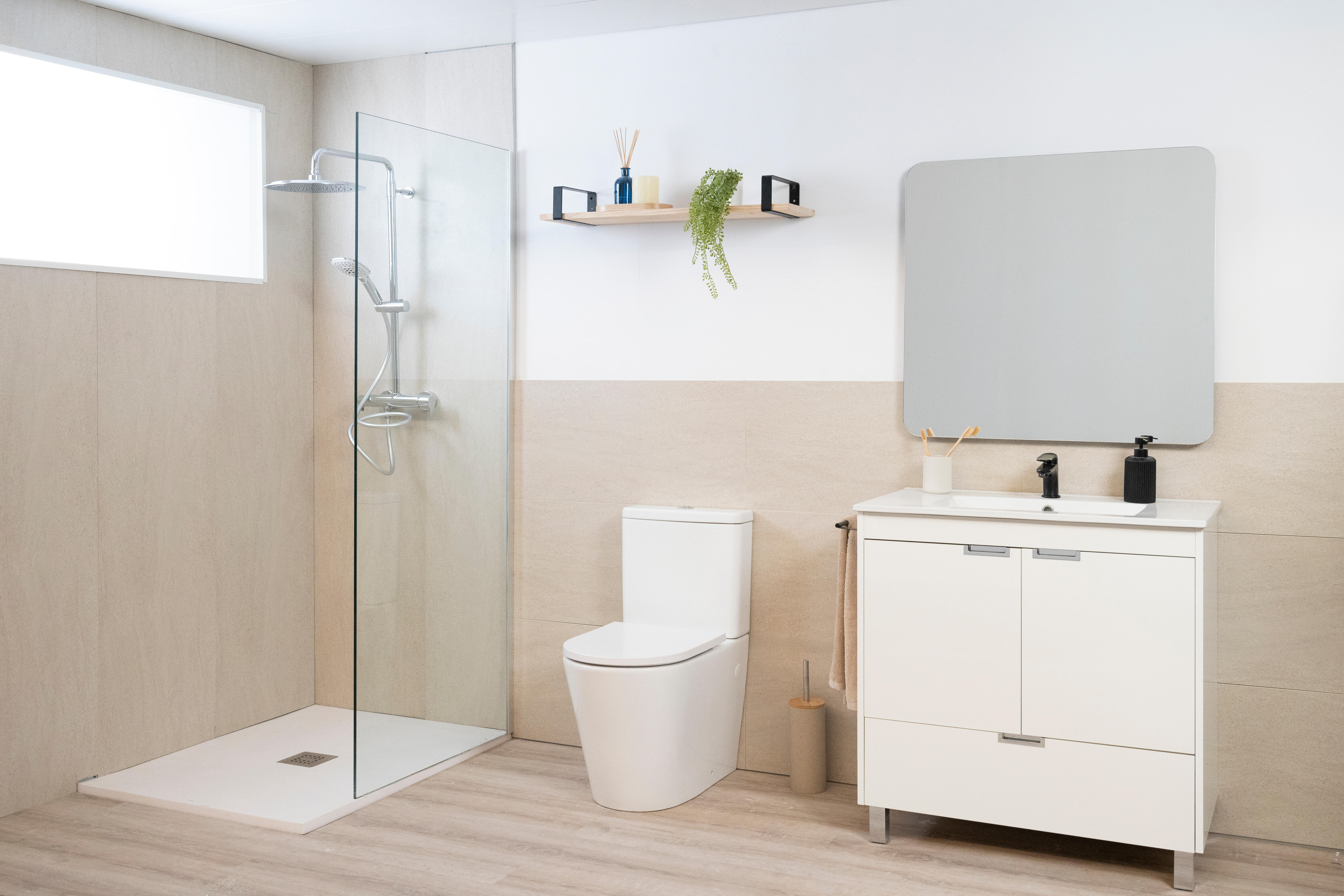 Revestimiento de pared decorativo efecto piedra vinílico SPC Aquiles beige de 80x40cm - 10