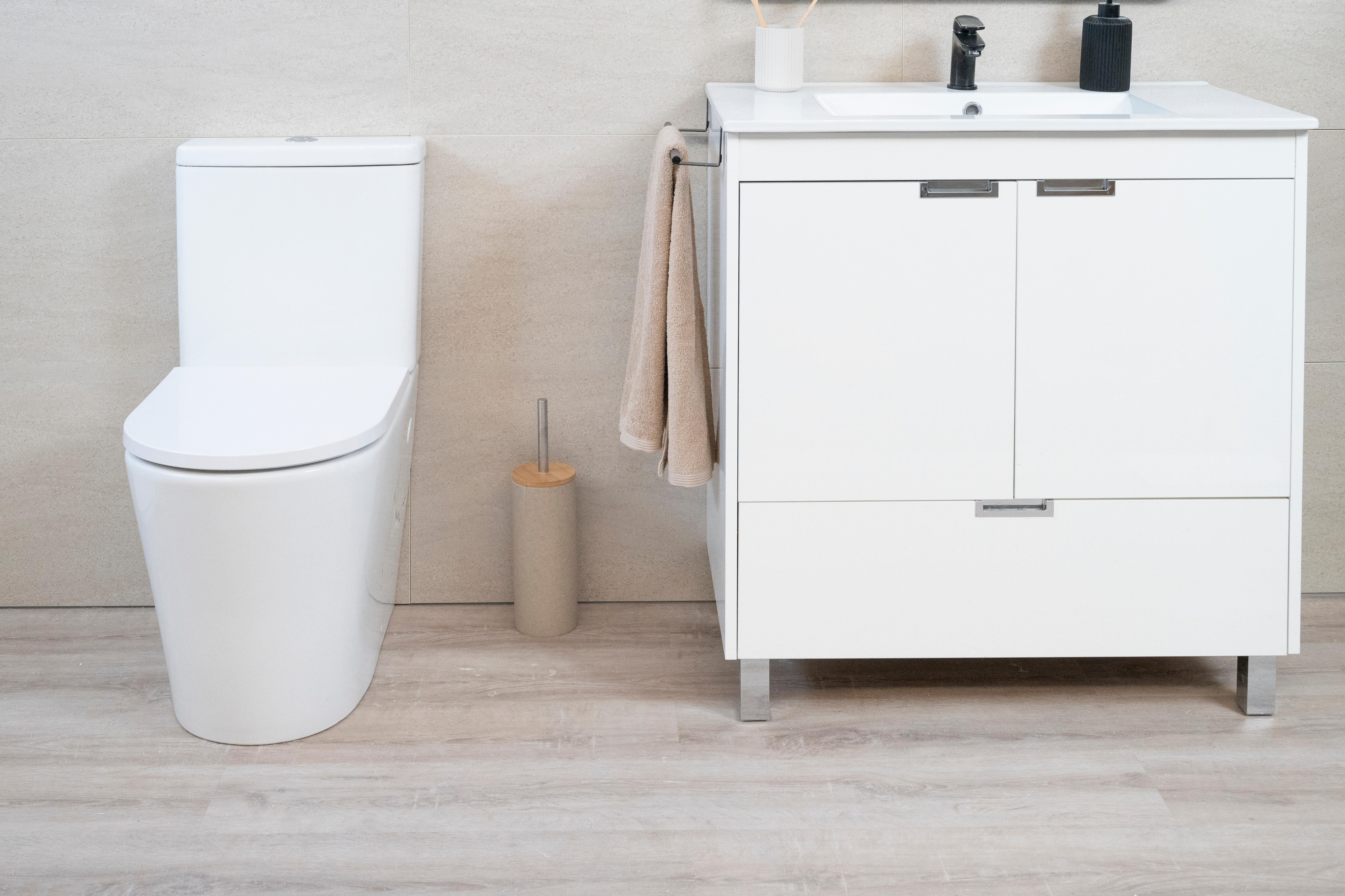 Revestimiento de pared decorativo efecto piedra vinílico SPC Aquiles color beige de 80x40 cm - 3