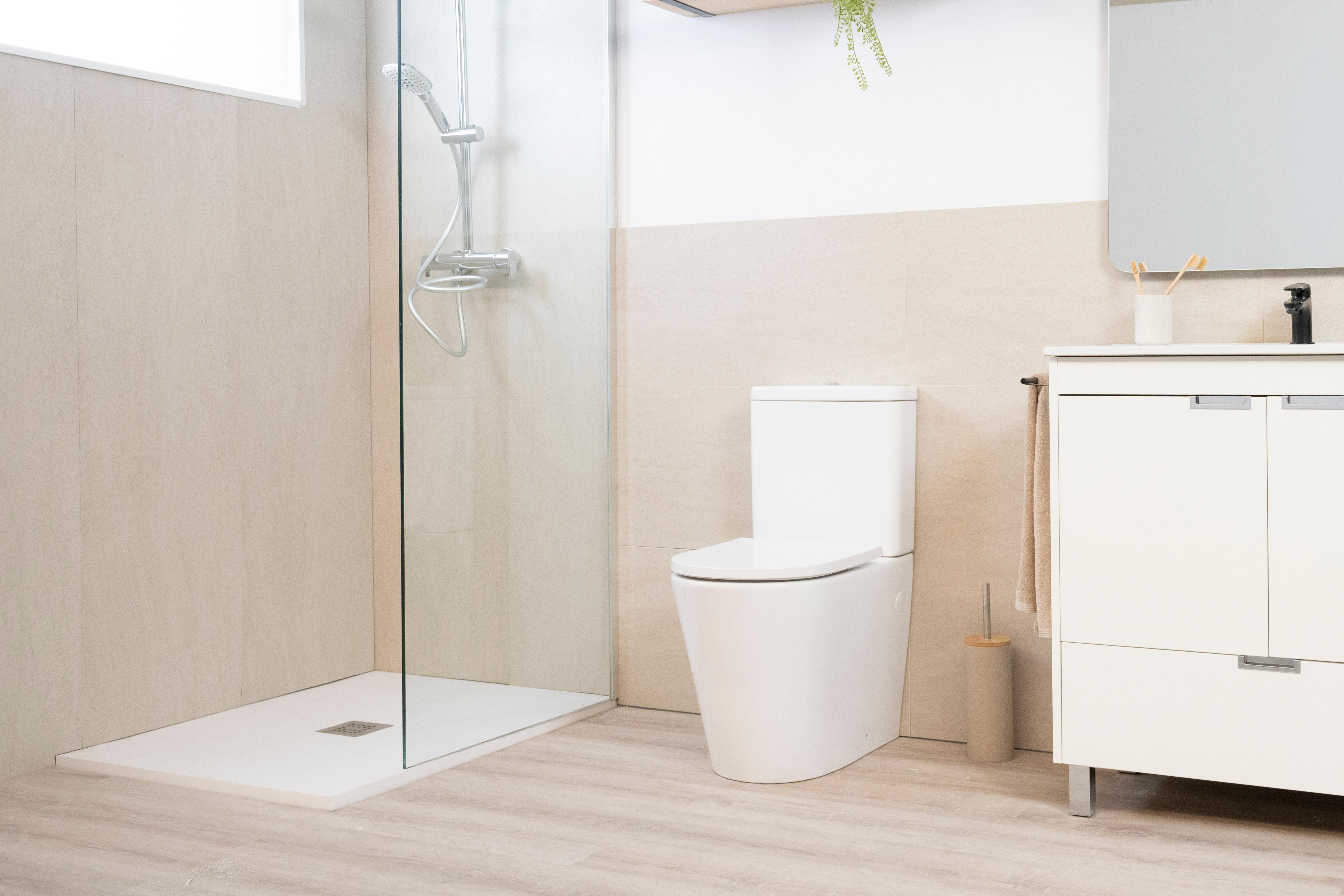 Revestimiento de pared decorativo efecto piedra vinílico SPC Aquiles color beige de 80x40 cm - 8