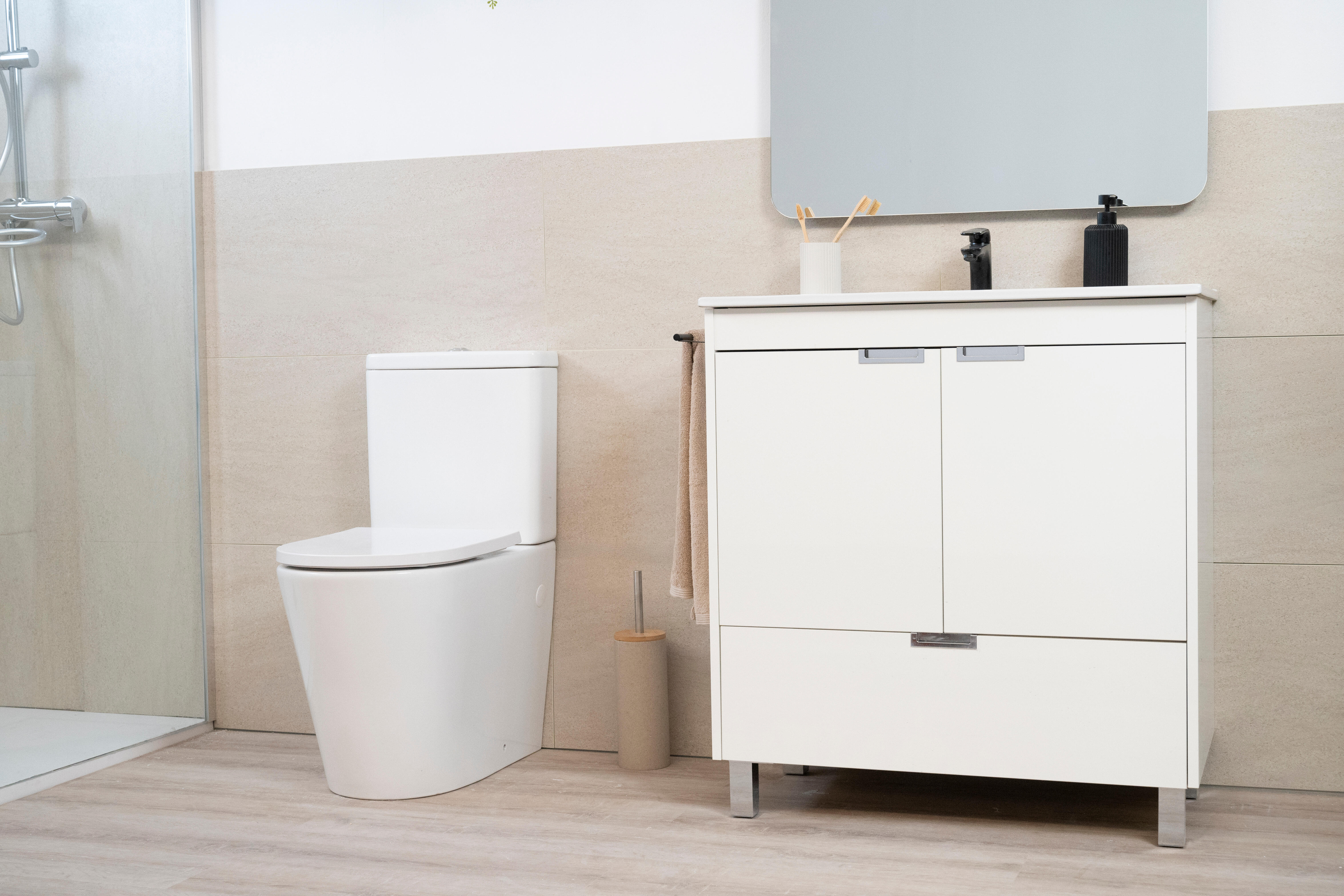 Revestimiento de pared decorativo efecto piedra vinílico SPC Aquiles color beige de 80x40 cm - 2