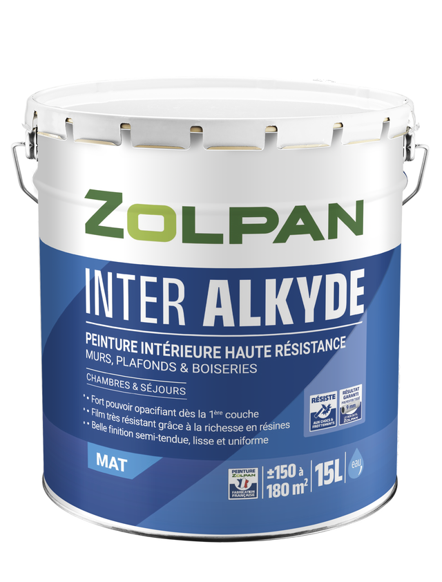 Peinture mur, plafond blanc mat ZOLPAN Zolpan inter alkyde mat 15l 15L