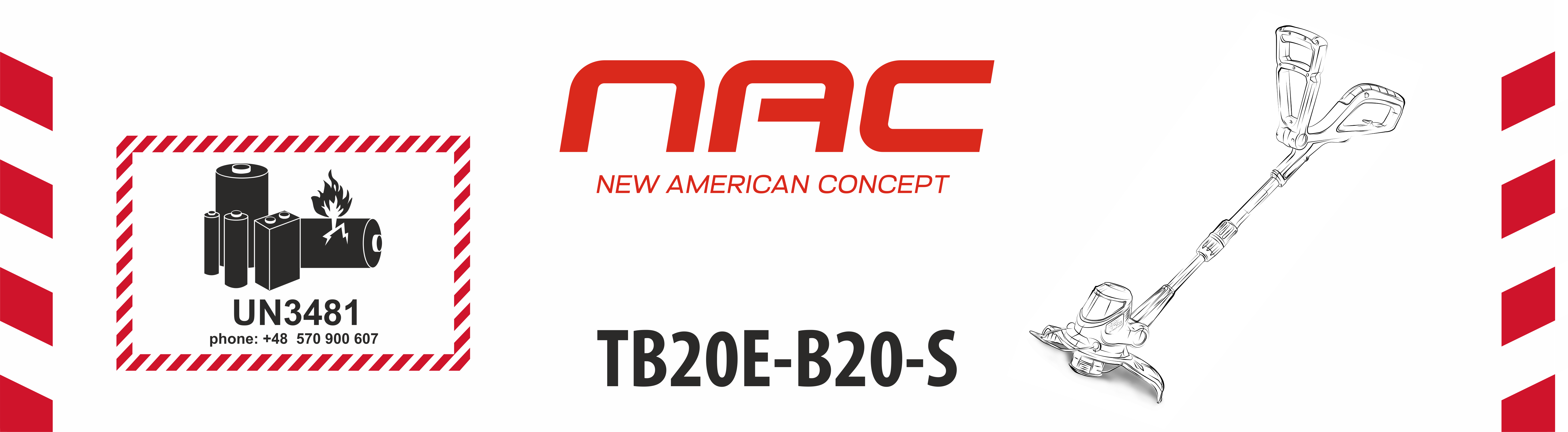 Podkaszarka akumulatorowa Nac TB20E-B20-S 25cm 20V 2Ah 2 Ah - 2