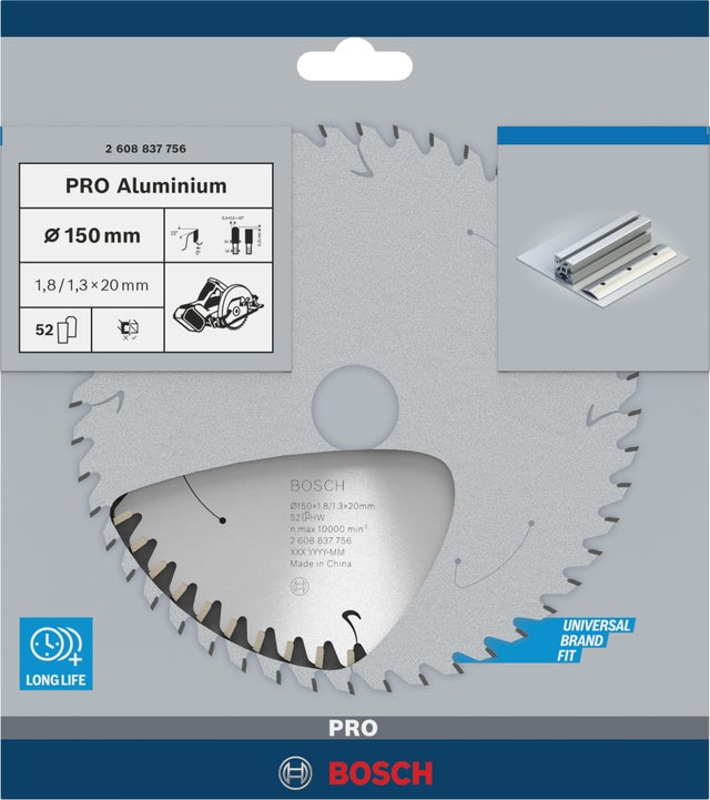 Lame scie circulaire Sans-fil STD Alu 52 Dents 150x20x1,8mm  - 26088837756 - BOSCH