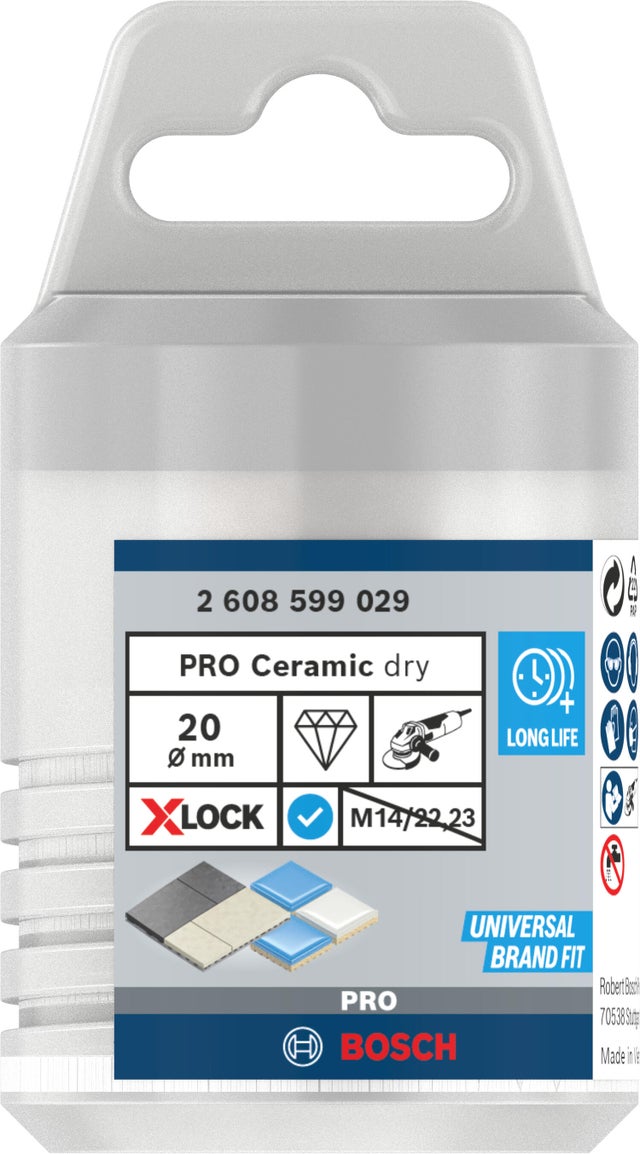 Trépan carrelage diamant Dry speed X-Lock Diam.20 mm pour meuleuse X-LOCK - BOSCH 