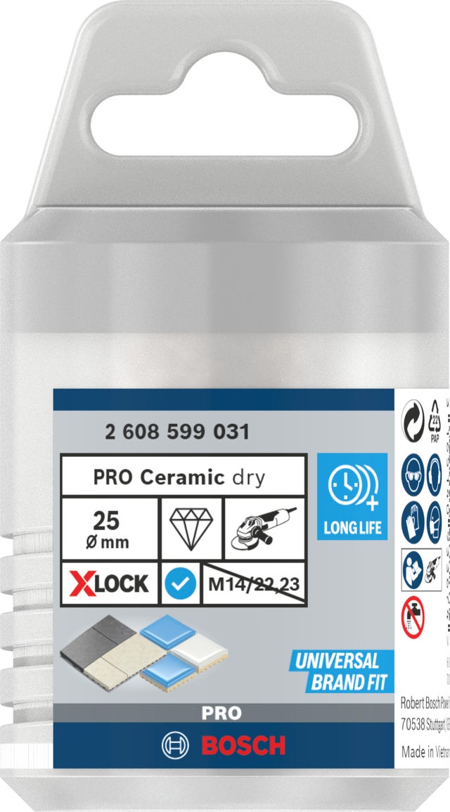Trépan carrelage diamant Dry speed X-Lock Diam.25 mm pour meuleuse X-LOCK - BOSCH 
