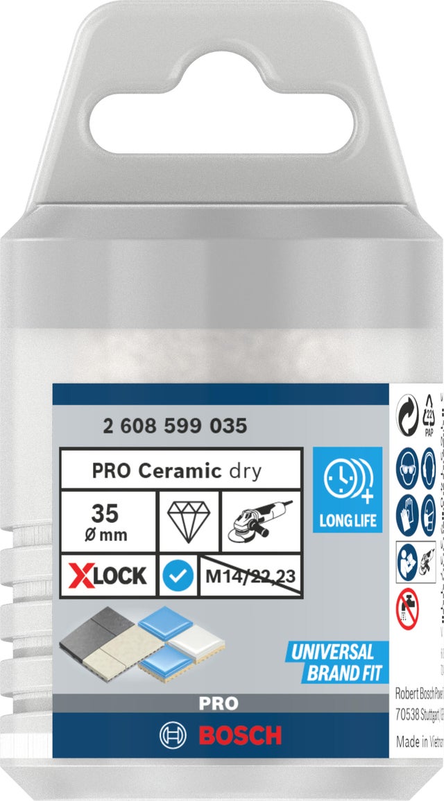 Trépan carrelage diamant Dry speed X-Lock Diam.35 mm pour meuleuse X-LOCK - BOSCH 