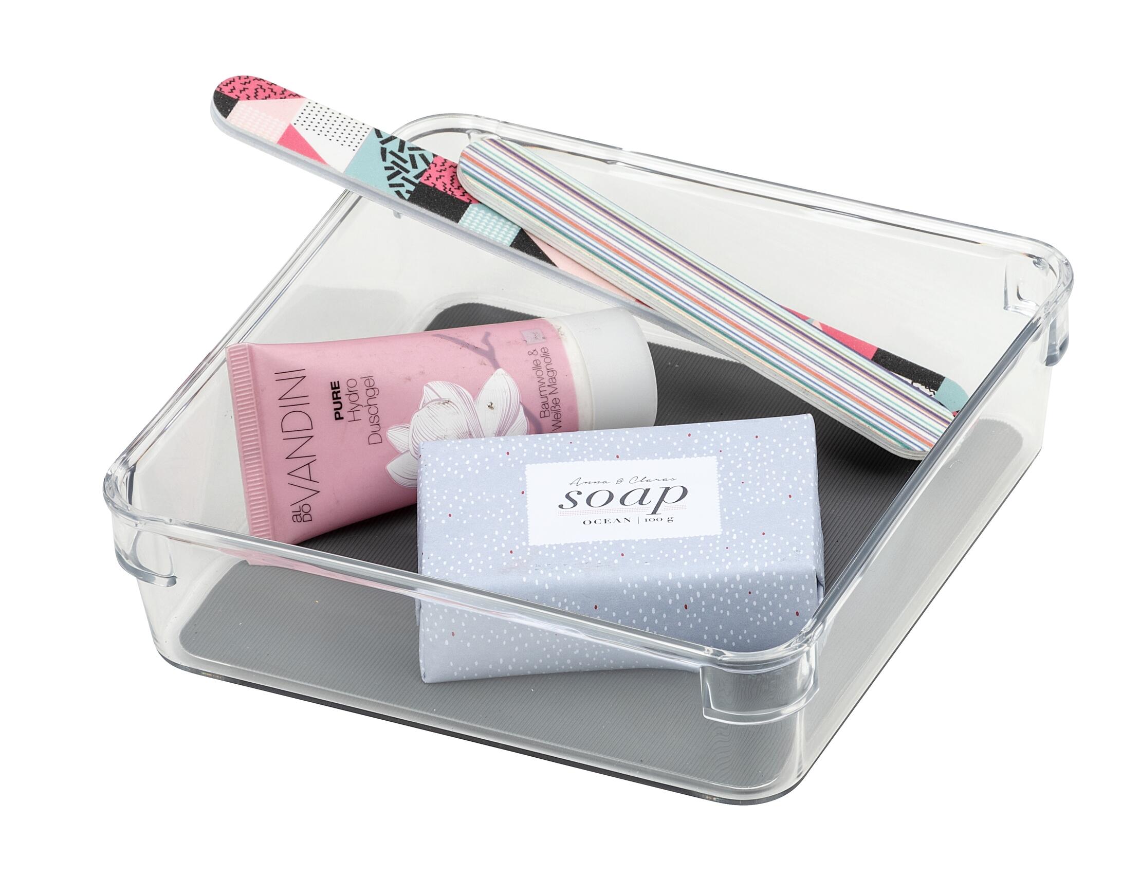 Organizador multiusos para gaveta em acrilico transparente 16x16x4,5 cm Wenko - 5