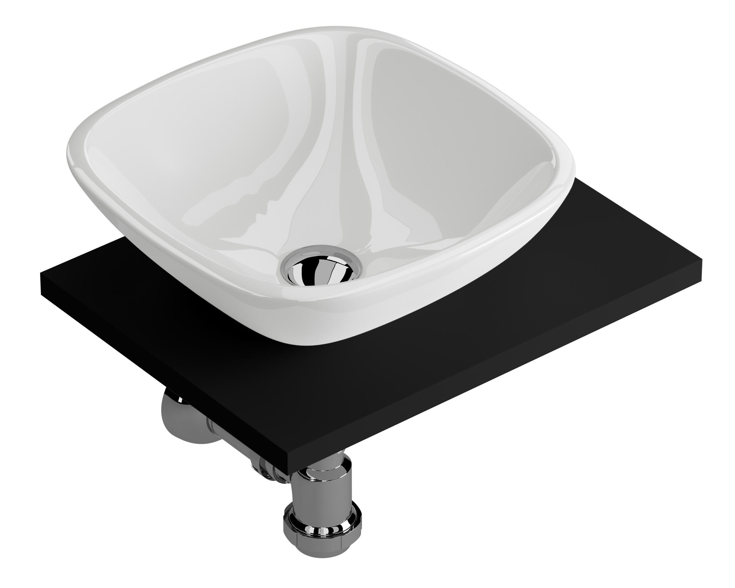 Set de encimera de lavabo Ministone 40x30 cm negro - 4