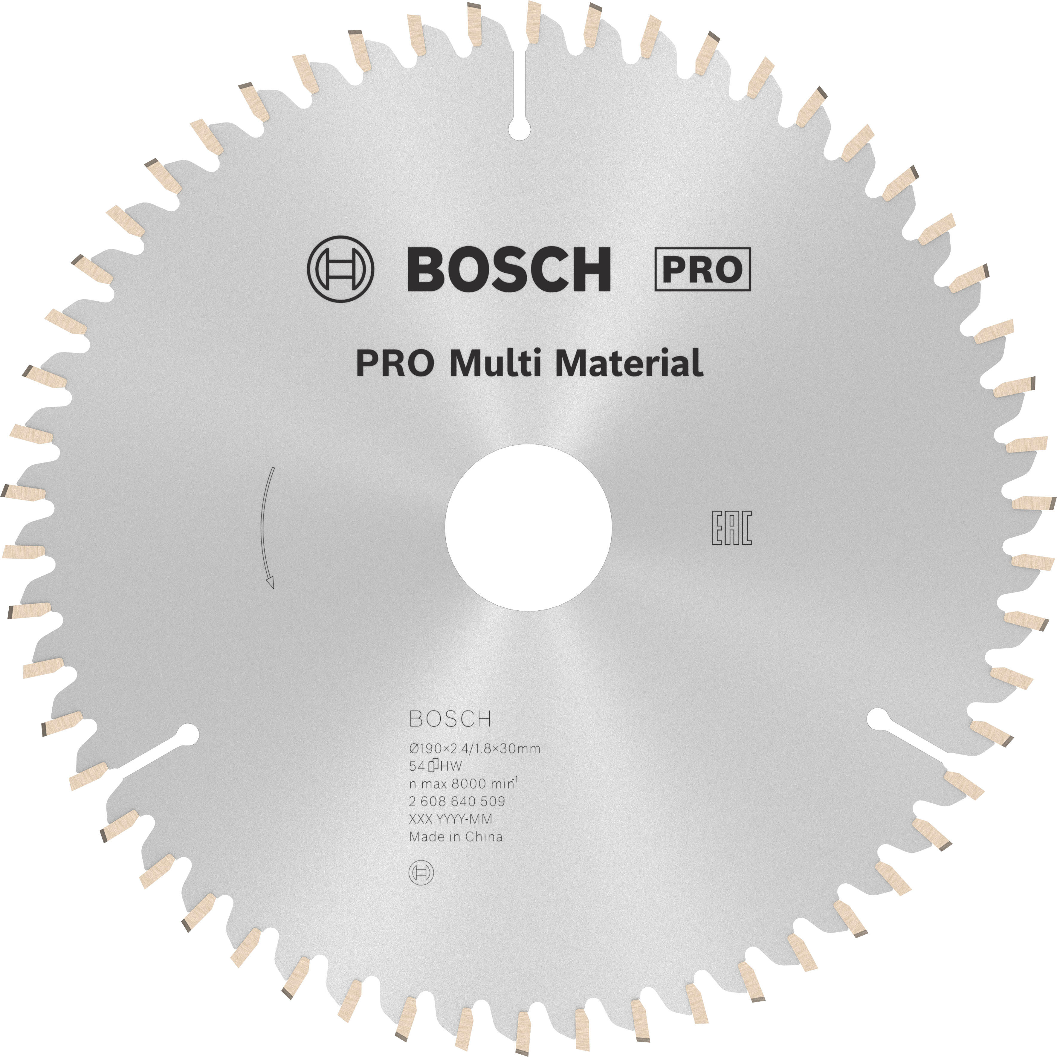 Lame scie circulaire multi-matériaux Diam.190 mm - 2608640509 BOSCH  - 3