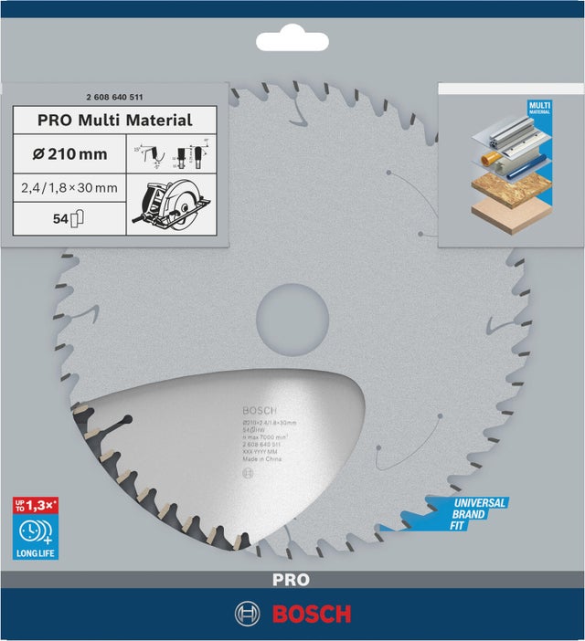 Lame scie circulaire multi-matériaux Diam.210 mm - 2608640511 BOSCH 