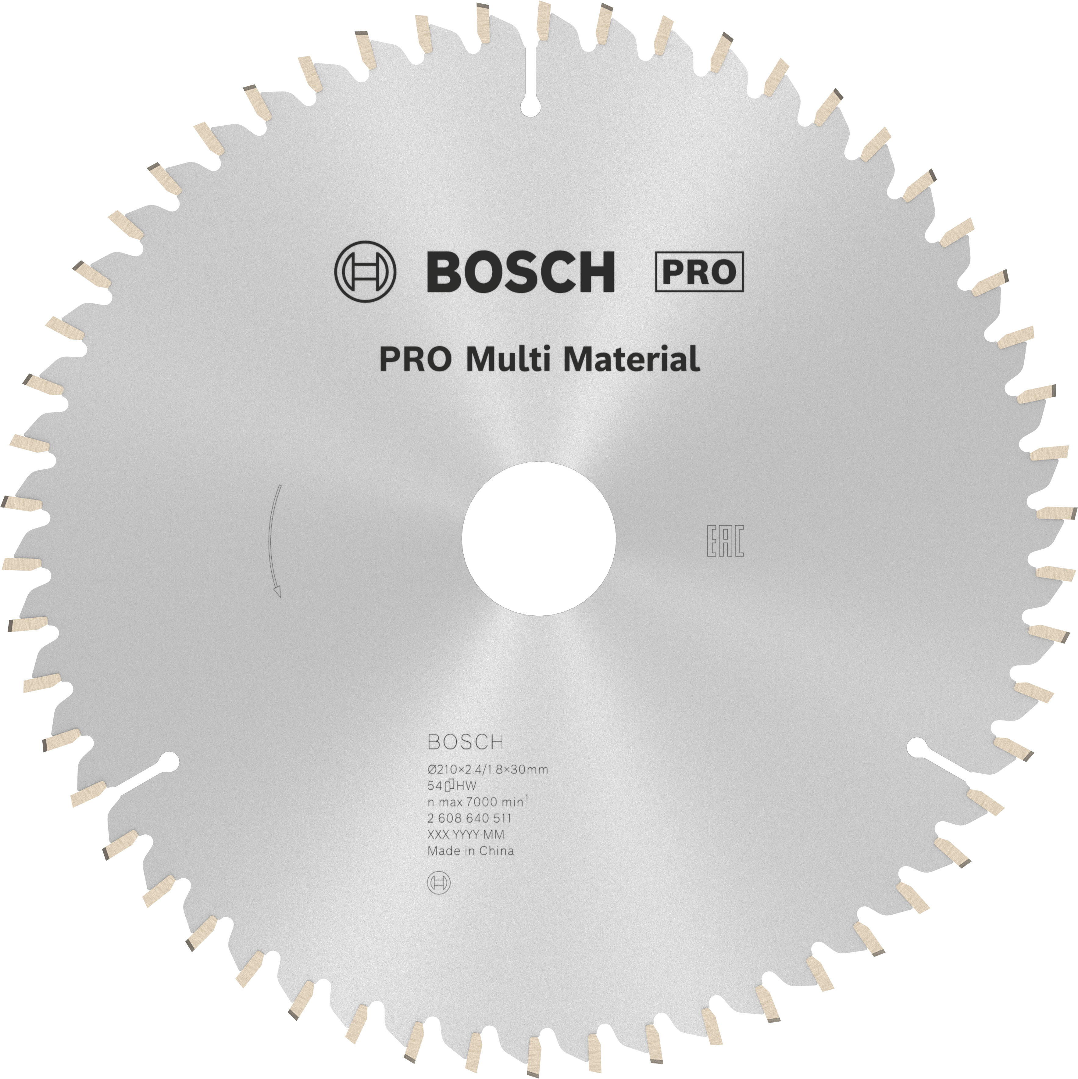 Lame scie circulaire multi-matériaux Diam.210 mm - 2608640511 BOSCH  - 3