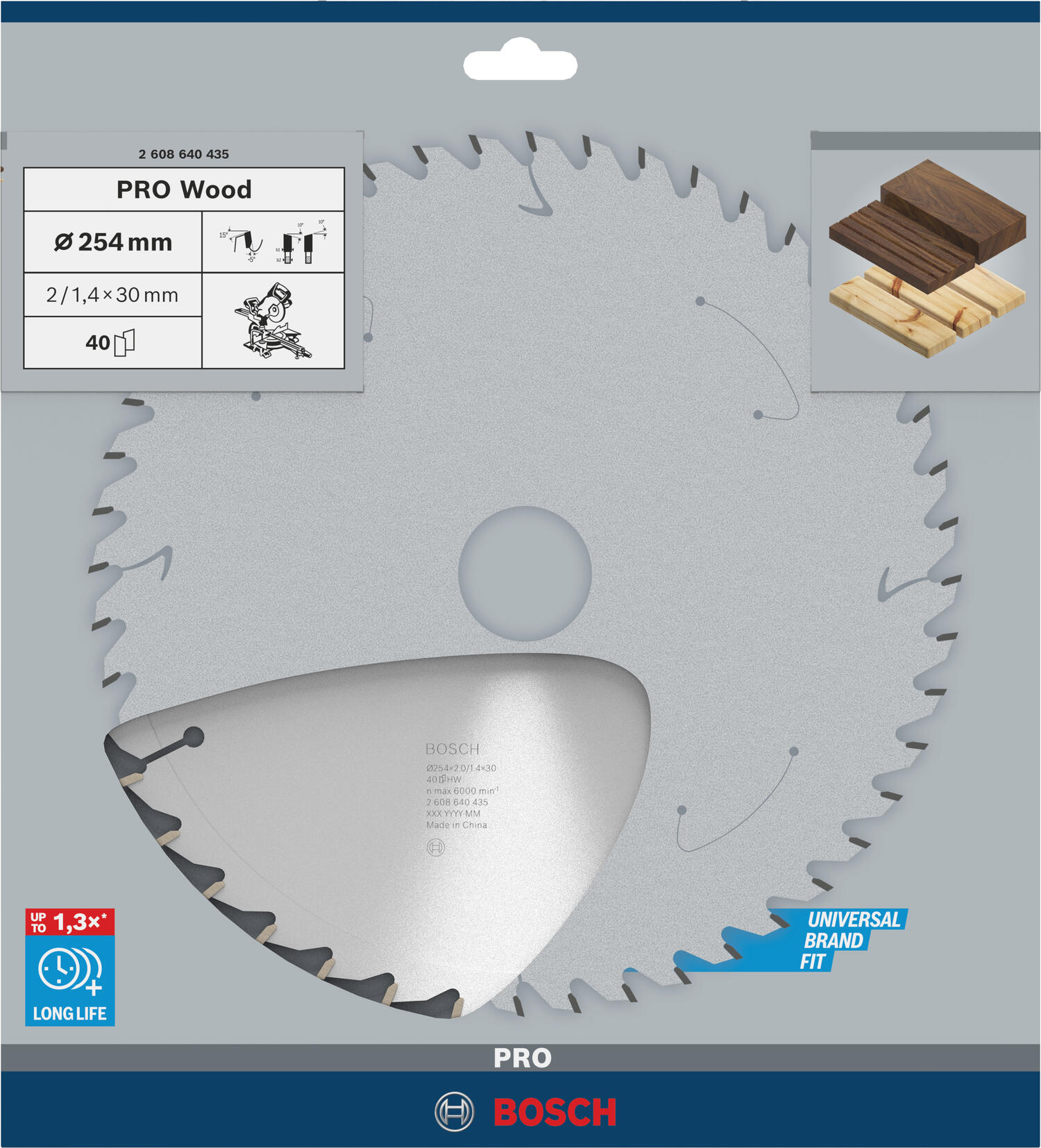 Lame de scie circulaire Optiline 254 x 30 x 2mm 40 dents - 2608640435 BOSCH - 4