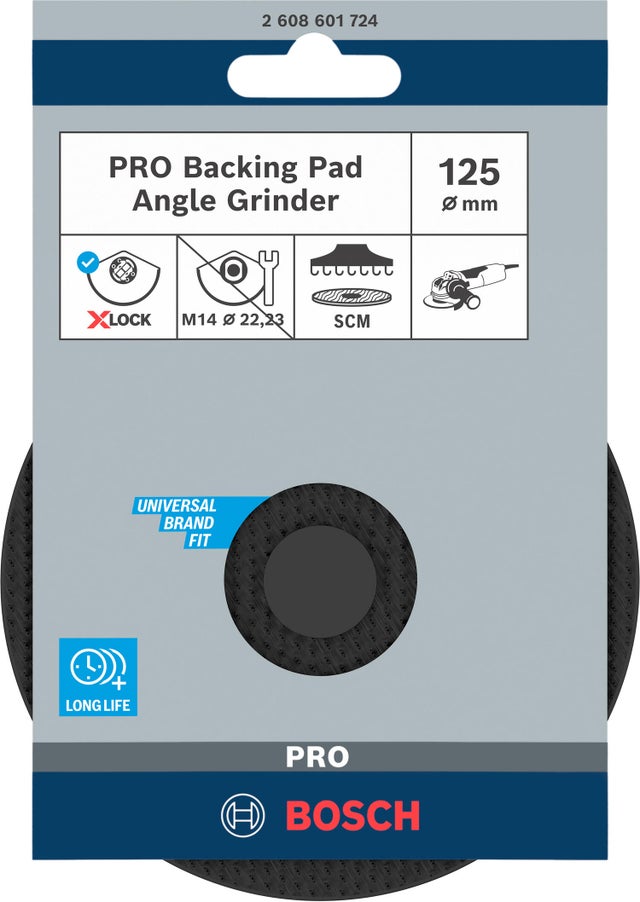 Plateau ponçage velcro avec pin pour meuleuse  spécial disque non tissé scm Diam.125 mm - BOSCH