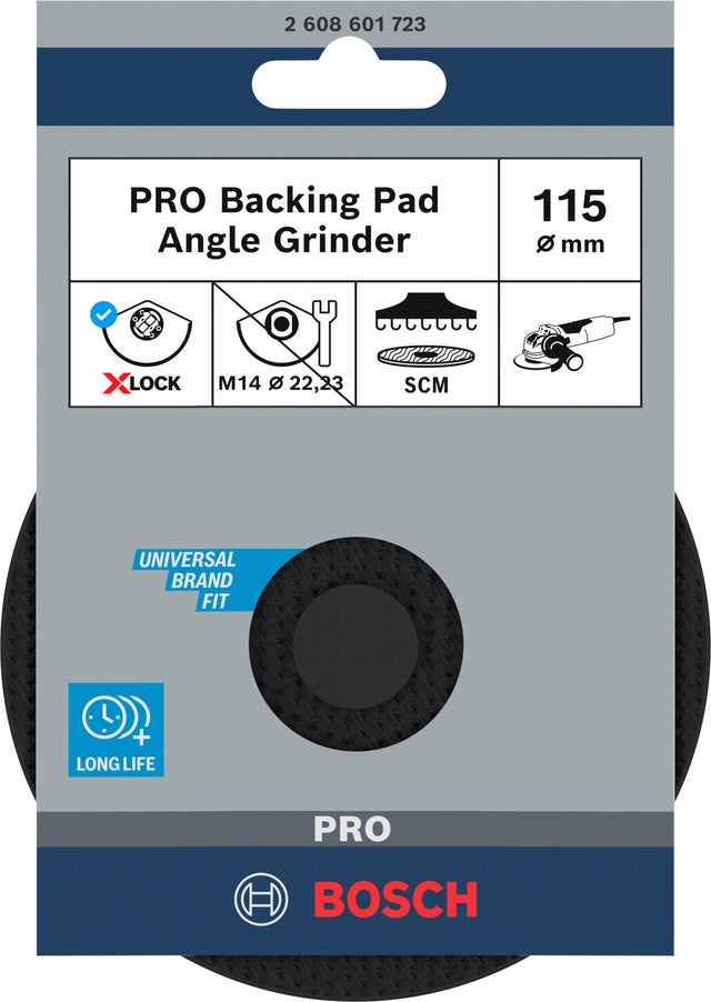 Plateau ponçage velcro avec pin pour meuleuse  spécial disque non tissé scm Diam.115 mm - BOSCH