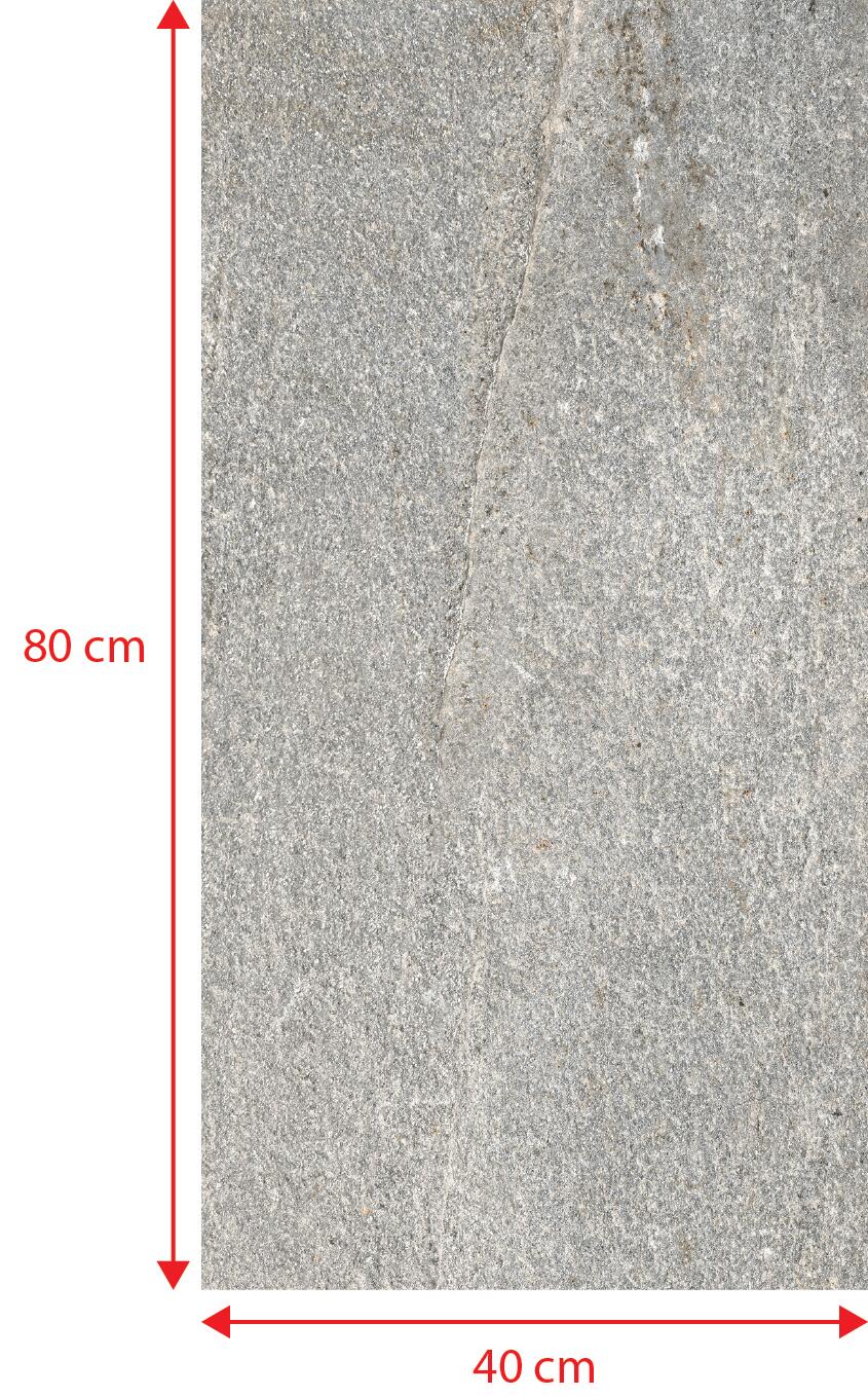 Lastra di cemento Etna in gres naturale grigio L 80 x L 40 cm, spessore 20 mm - 16