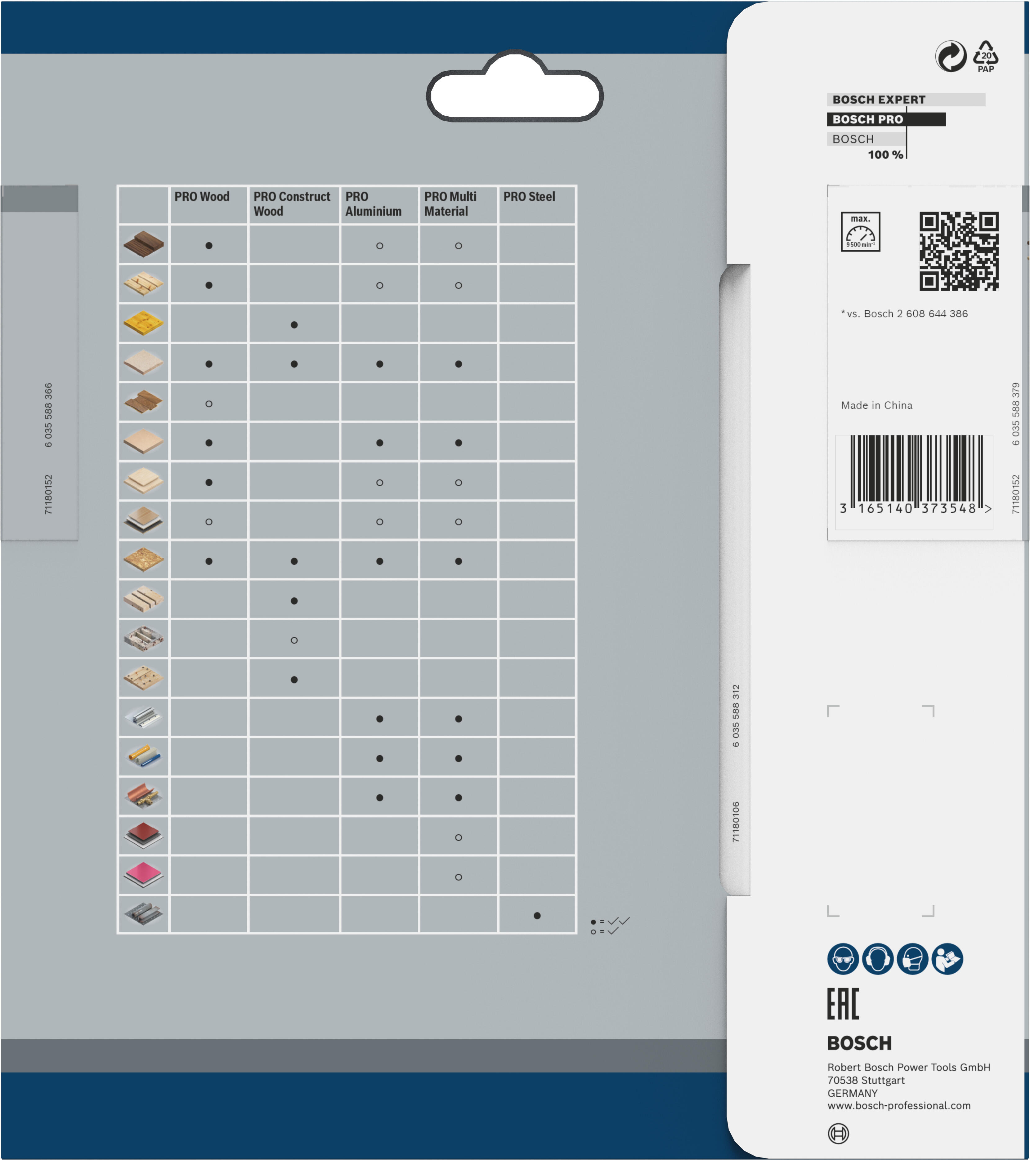 Lame de scie circulaire optiline 160 x 20/16 x 1,8mm - 2608641172 BOSCH - 2