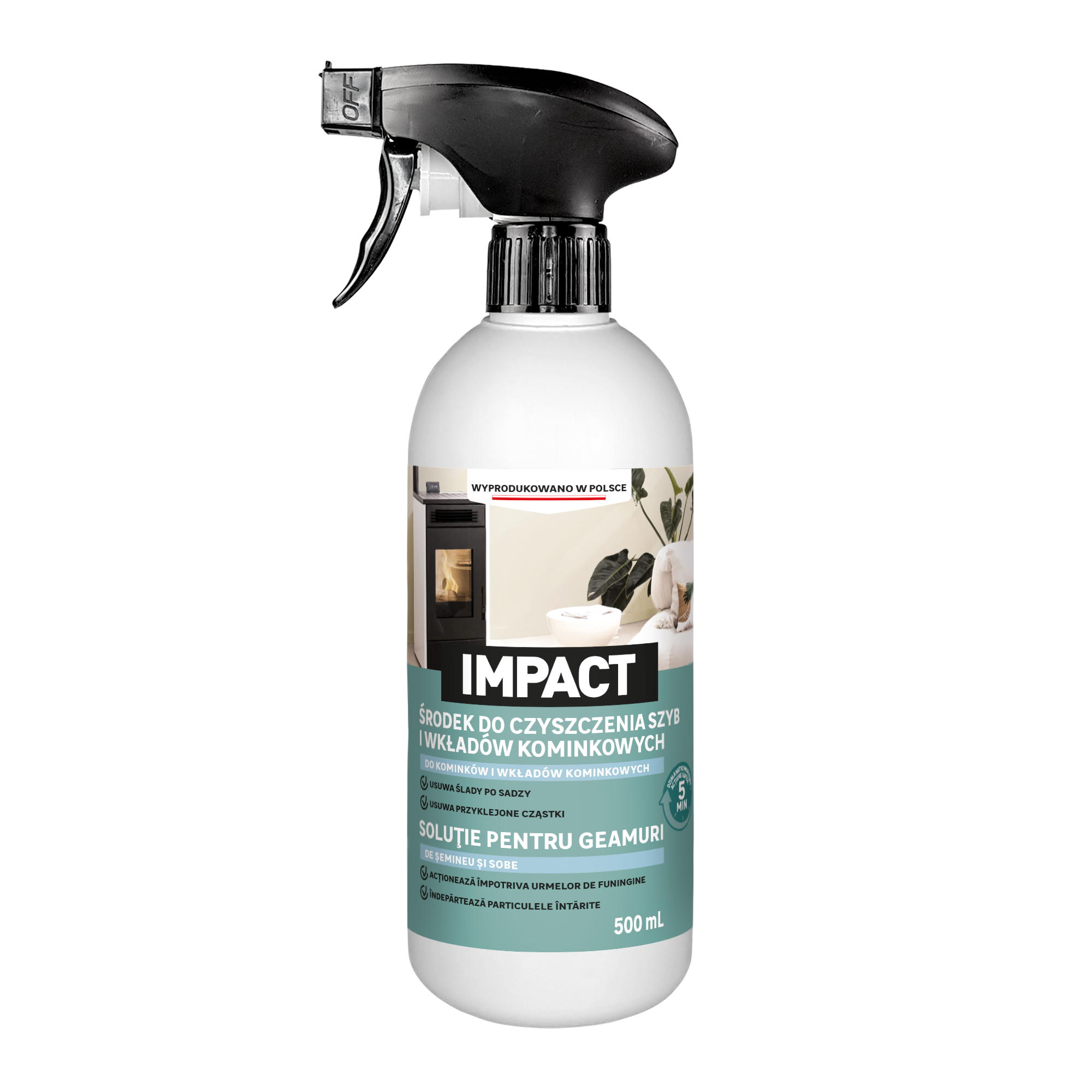 Środek do czyszczenia szyb i wkładów kominkowych 500 ml Impact