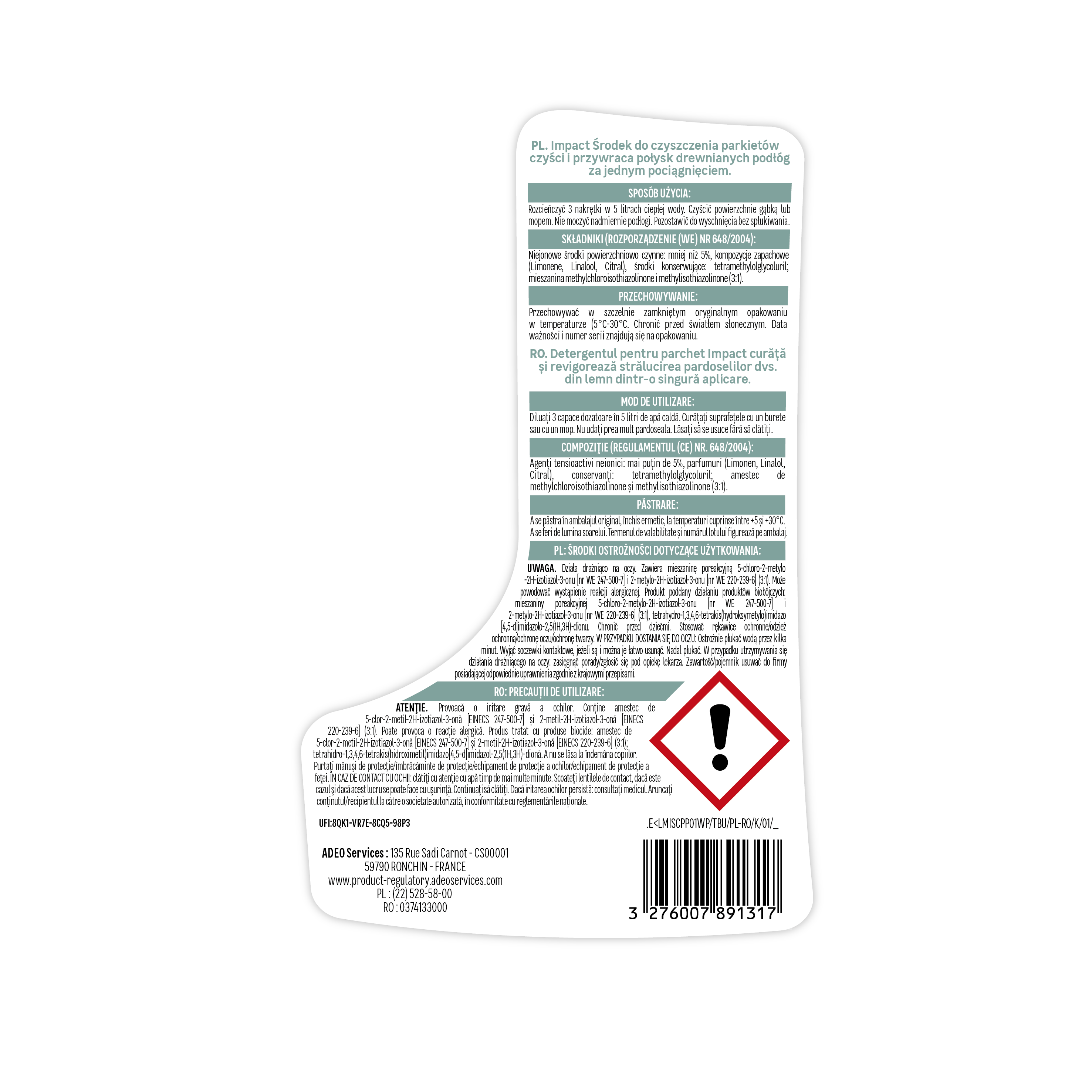 Środek czyszczący do parkietu z woskiem pszczelim 1 l Impact - 4