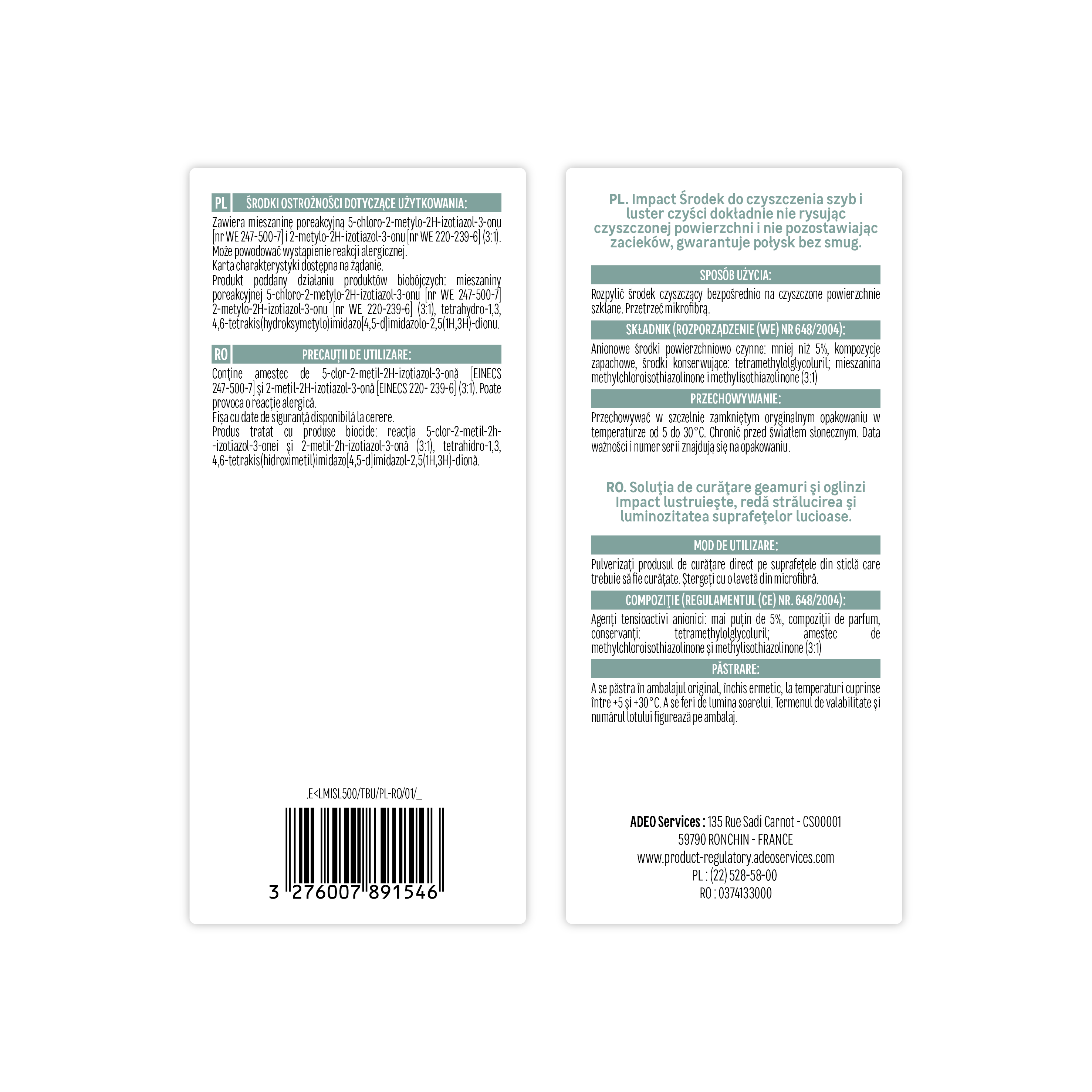 Środek do czyszczenia szyb i luster 500 ml Impact - 3