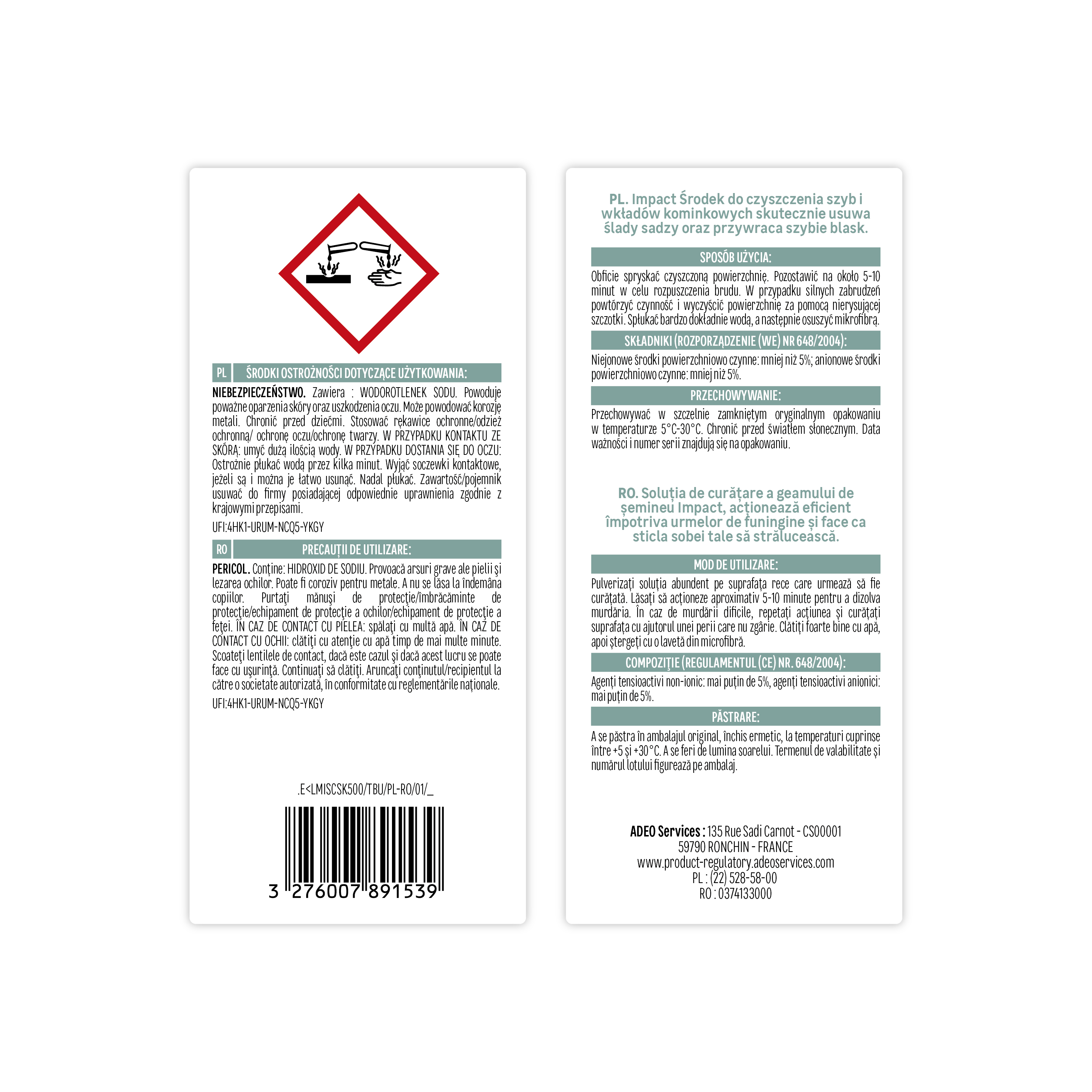 Środek do czyszczenia szyb i wkładów kominkowych 500 ml Impact - 2