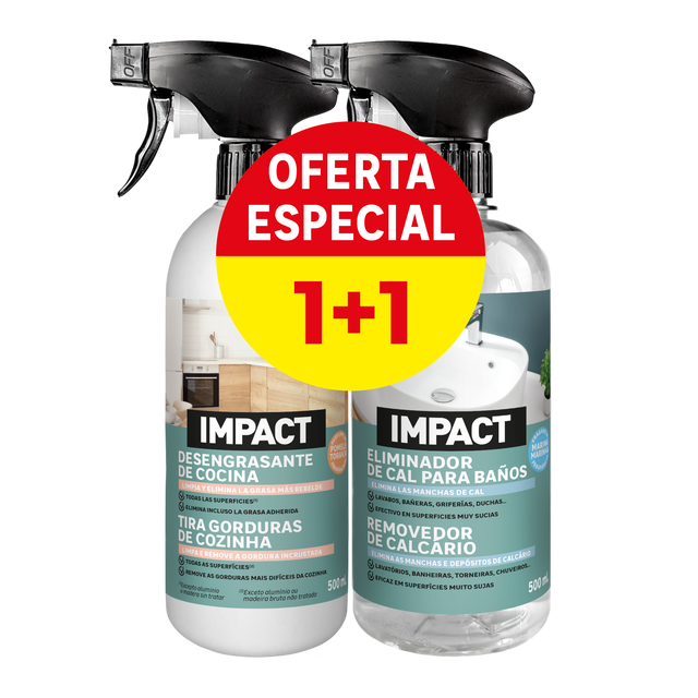 Pack tira gorduras e removedor de calcário 500 ml Impact