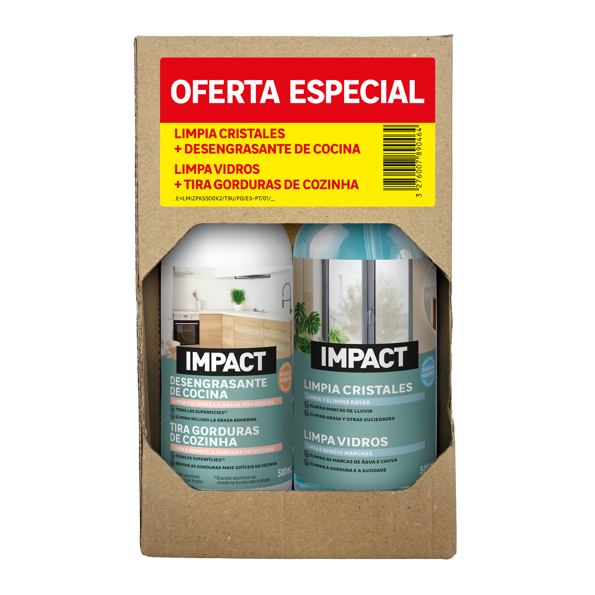 Pack tira gorduras cozinha e limpa vidros 500 ml Impact - 4