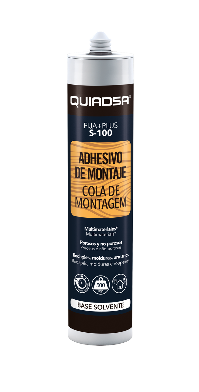 COLA DE MONTAGEM SOLVENTE S-100 QUIADSA 300ML BEGE